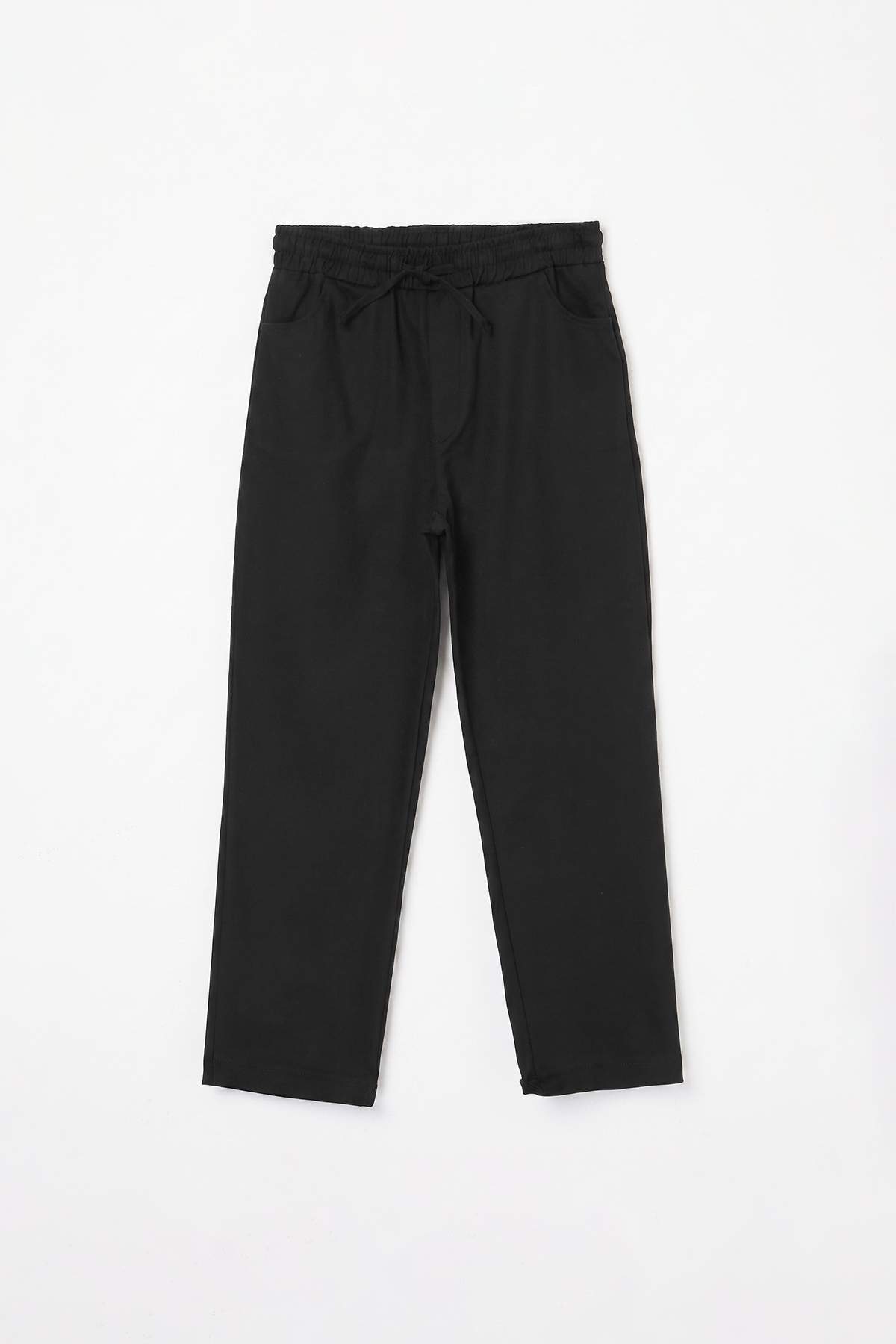 Trendyolmilla Kids Siyah Erkek Çocuk Düz Dokuma Pantolon TKDAW27PL00002