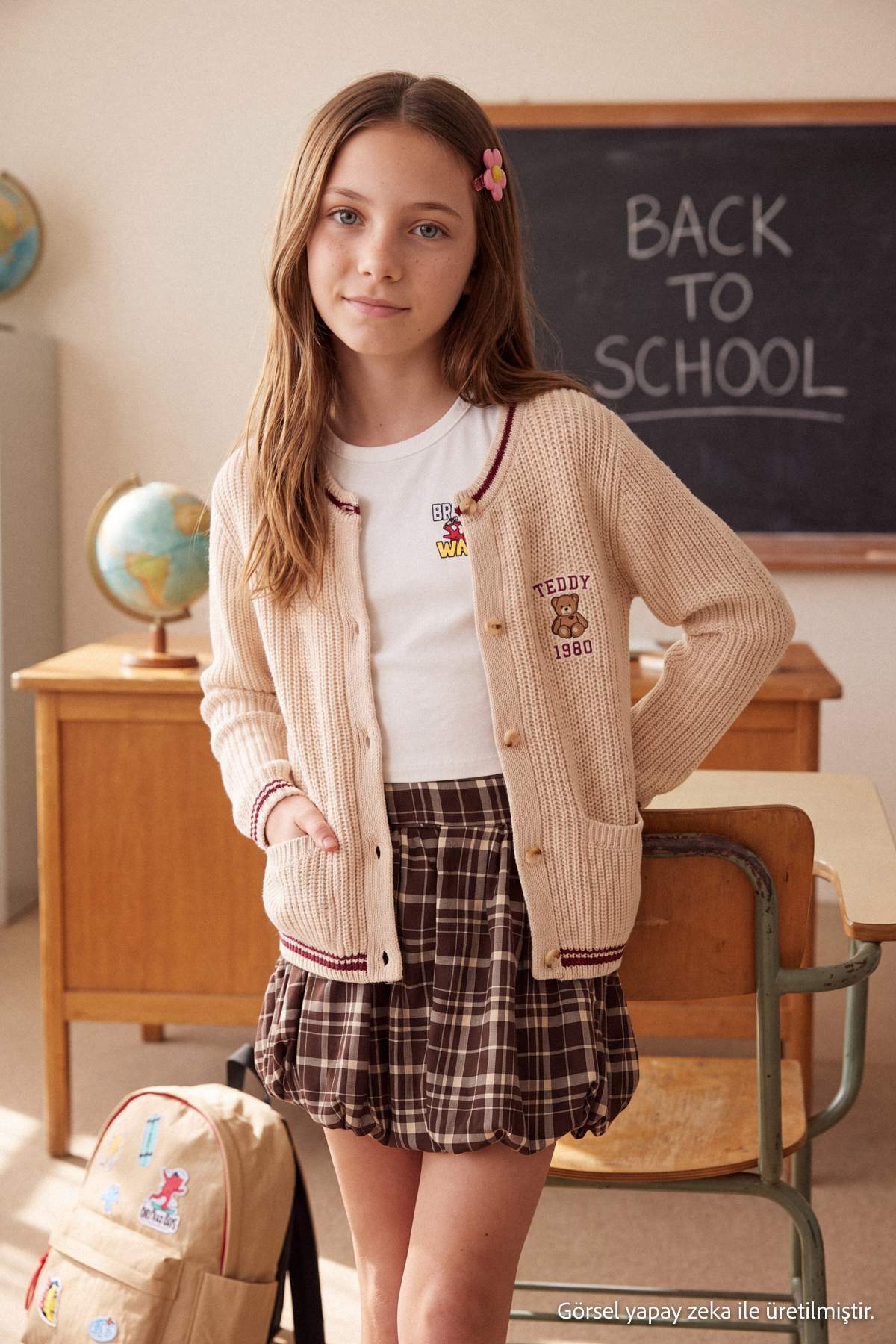 TRENDYOLKIDS Stone Embroidered Girls' Knitwear Cardigan Tkdaw27Hi00007