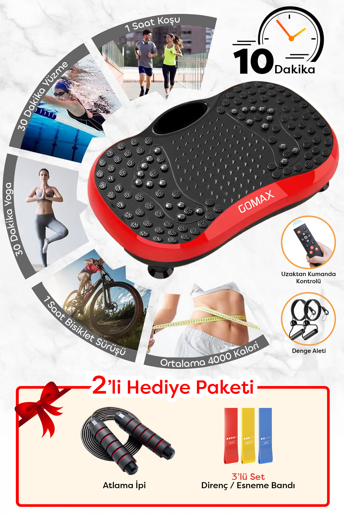 Gomax 3D Titreşimli Egzersiz Aleti Yüksek Hız Tüm Vücut Vibration Plate