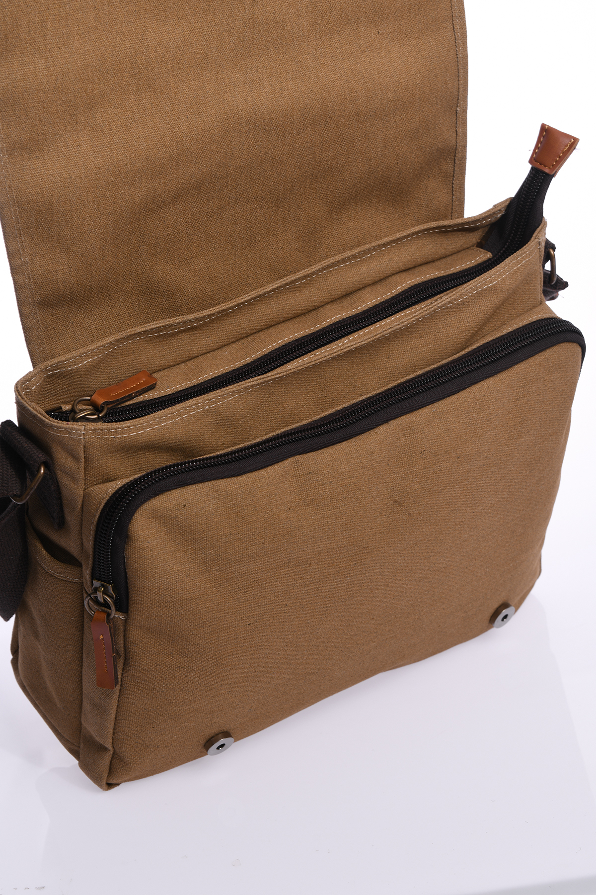 byhakan GK56 KANVAS (PAMUK) POSTACI ÇANTASI EVRAK OKUL ÜNVERSİTE LAPTOP NOTEBOOK MACBOOK TABLET BEJ görsel 4