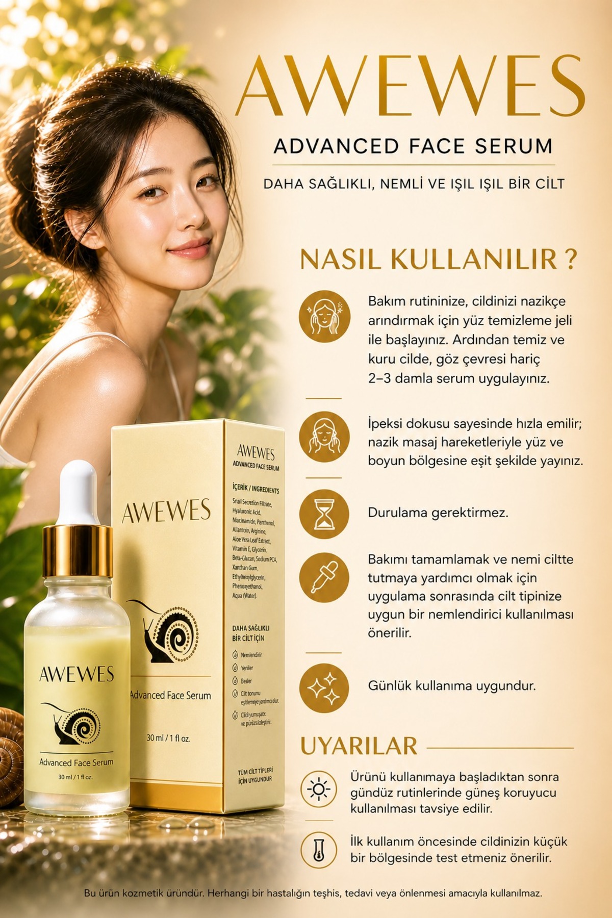 Yaşlanma & Leke Karşıtı Ton Eşitleyici Salyangoz özlü- Niacinamide - Panthenol Yüz Serumu 30 ML — salyangoz serum1 — تصویر 6 از 8