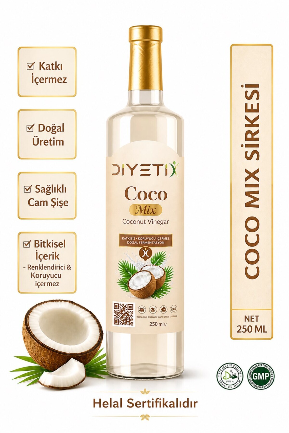 Diyetix Coco Mix - 250 ml | Hindistan Cevizi Sirkesi – Katkısız