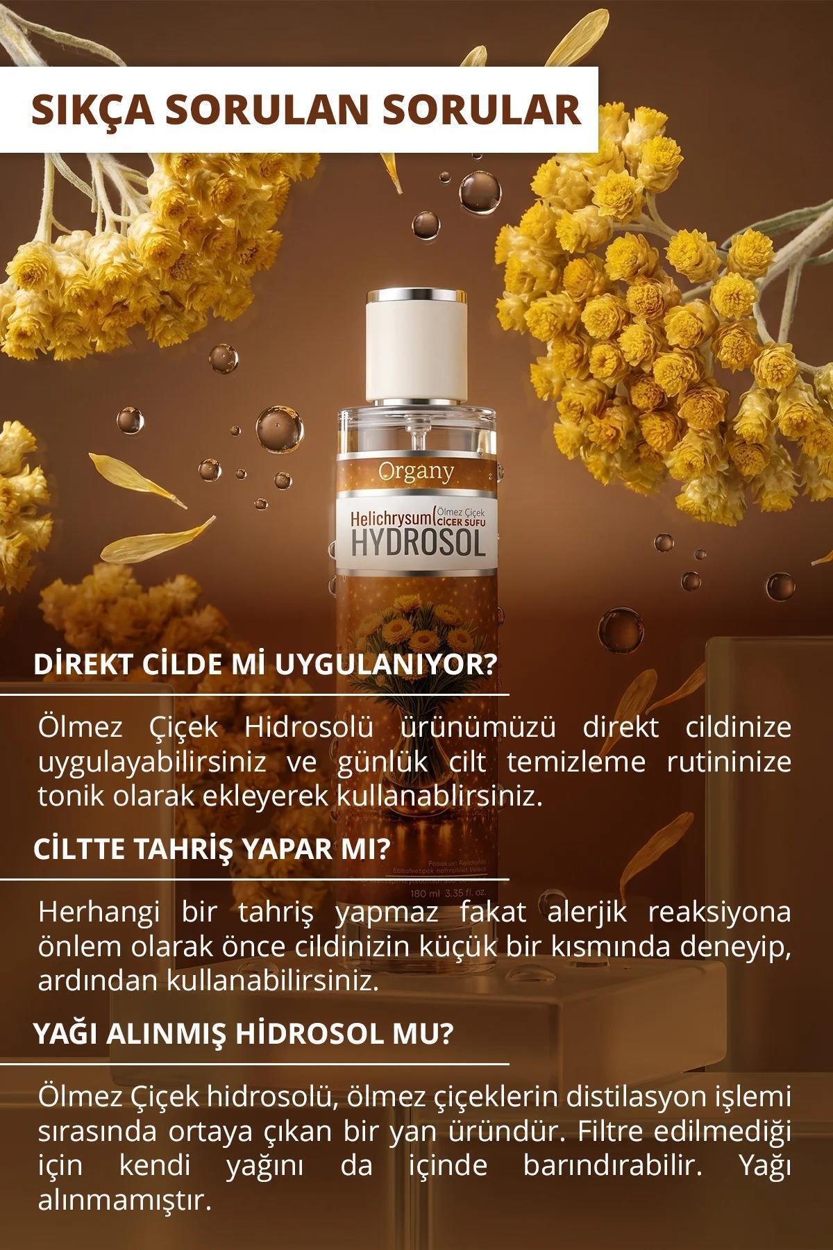 Ölmez Çiçek suyu hidrosolü Yaşlanma Karşıtı %100 Doğal Leke ve Kırışıklık Görünümüne Karşı Yüz Bakım Toniği Helichrysum Hidrosol 100 ml — OGDSOLC100 — تصویر 4 از 4