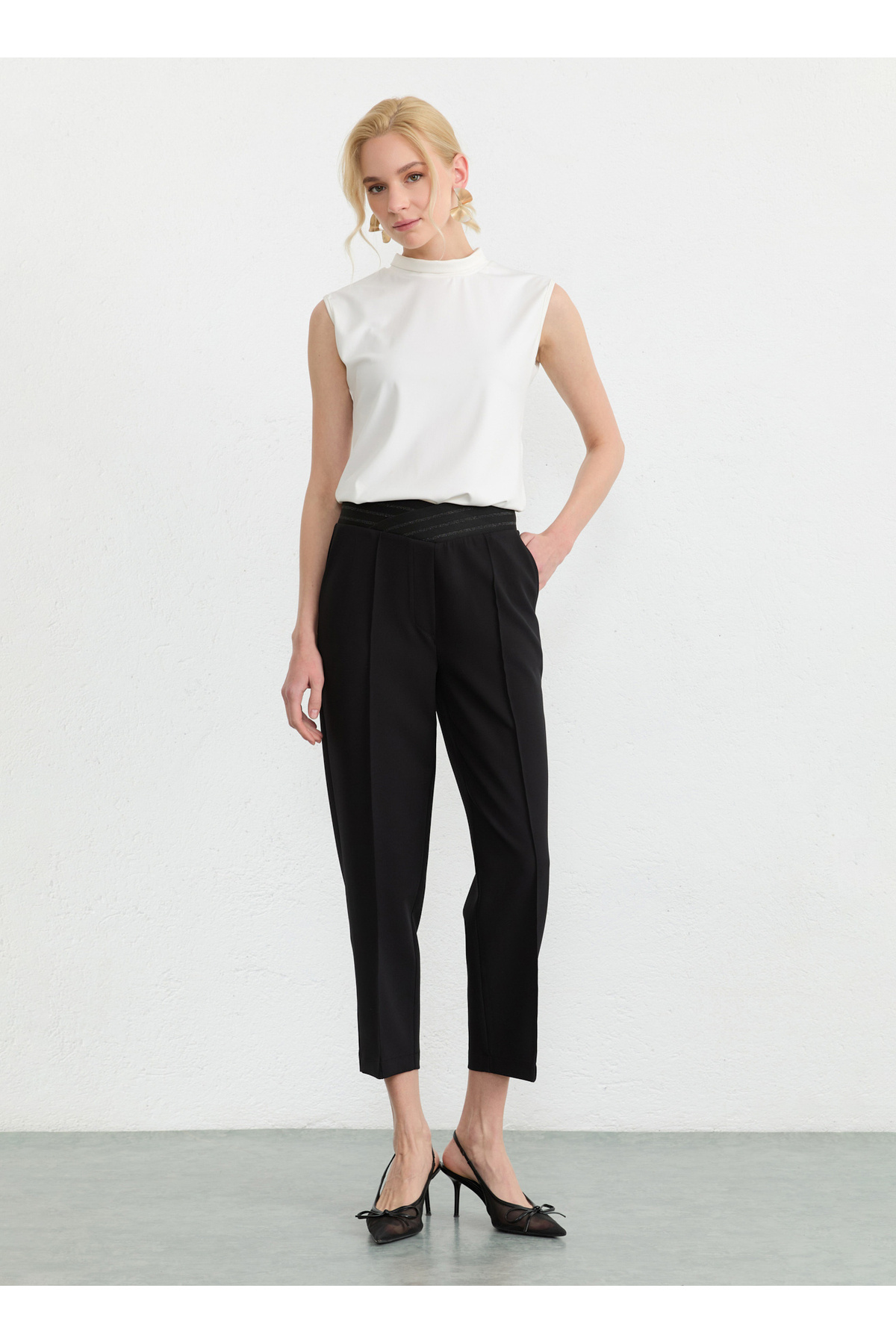 Selen Siyah Kadın Pantolon 26YSL5579 görsel 2