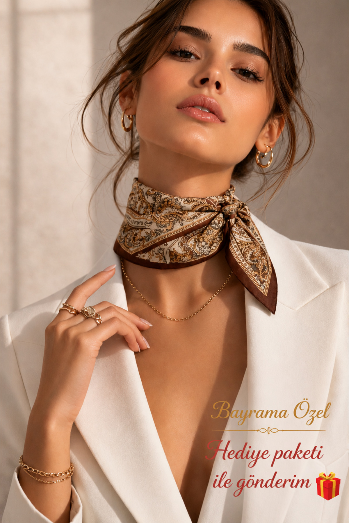 Women's Bandana Scarf 50x50 Square Scarf (Mother's Day) Rayon Italian Stitched Neck Scarf Hair Bandana