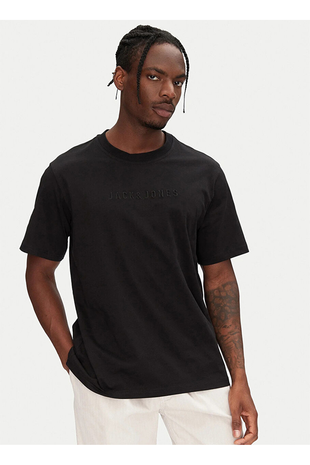 تی شرت مردانه مشکی معمولی کد ۱۲۲۷۳۰۷۰ JCORECHARGE MOLD TEE CNECK جک اند جونز تی شرت Jack & Jones
