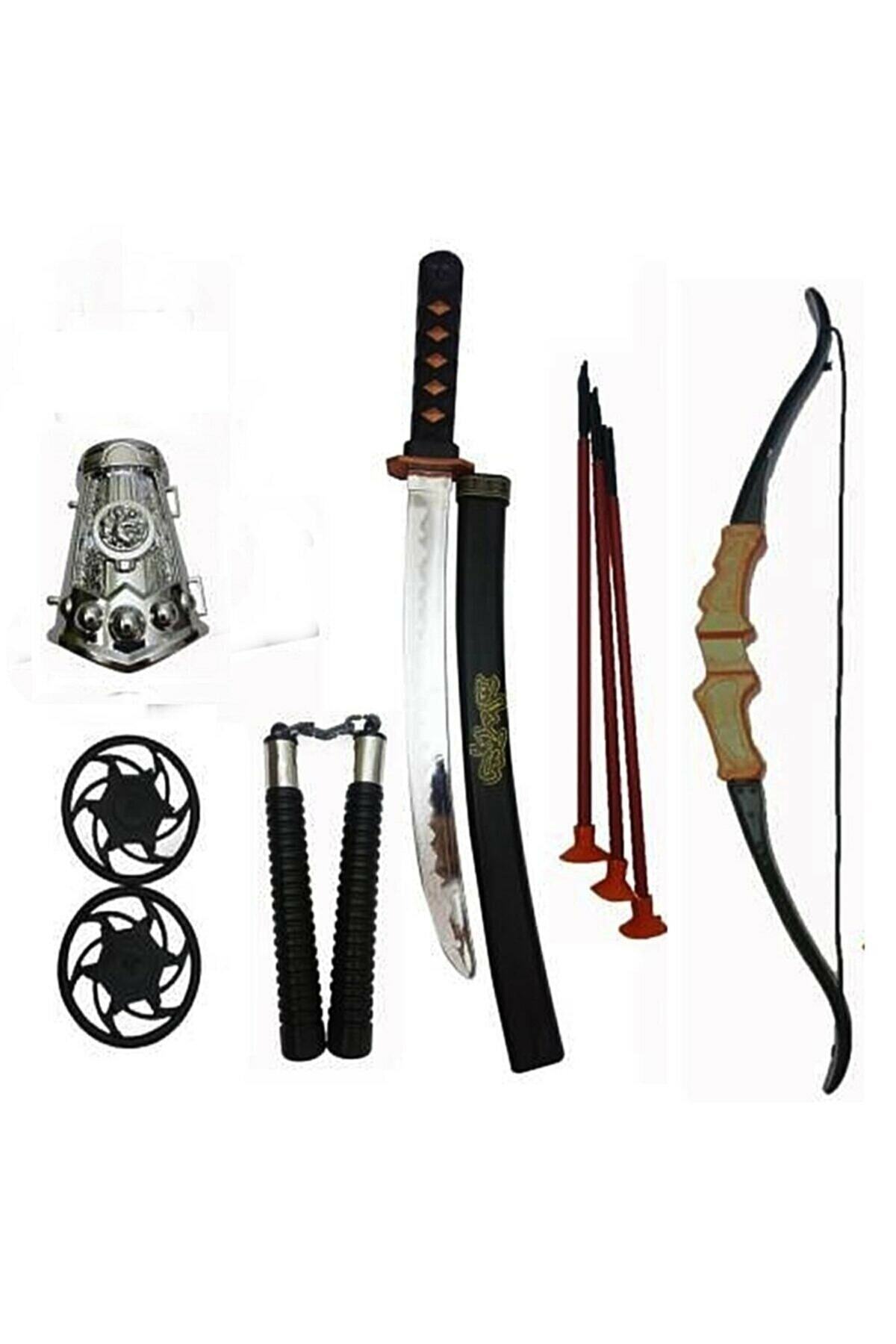 SAZE Oyuncakhavuzu Oyuncak Savaşçı Oklu Ninja Kılıç Seti 10 Parça