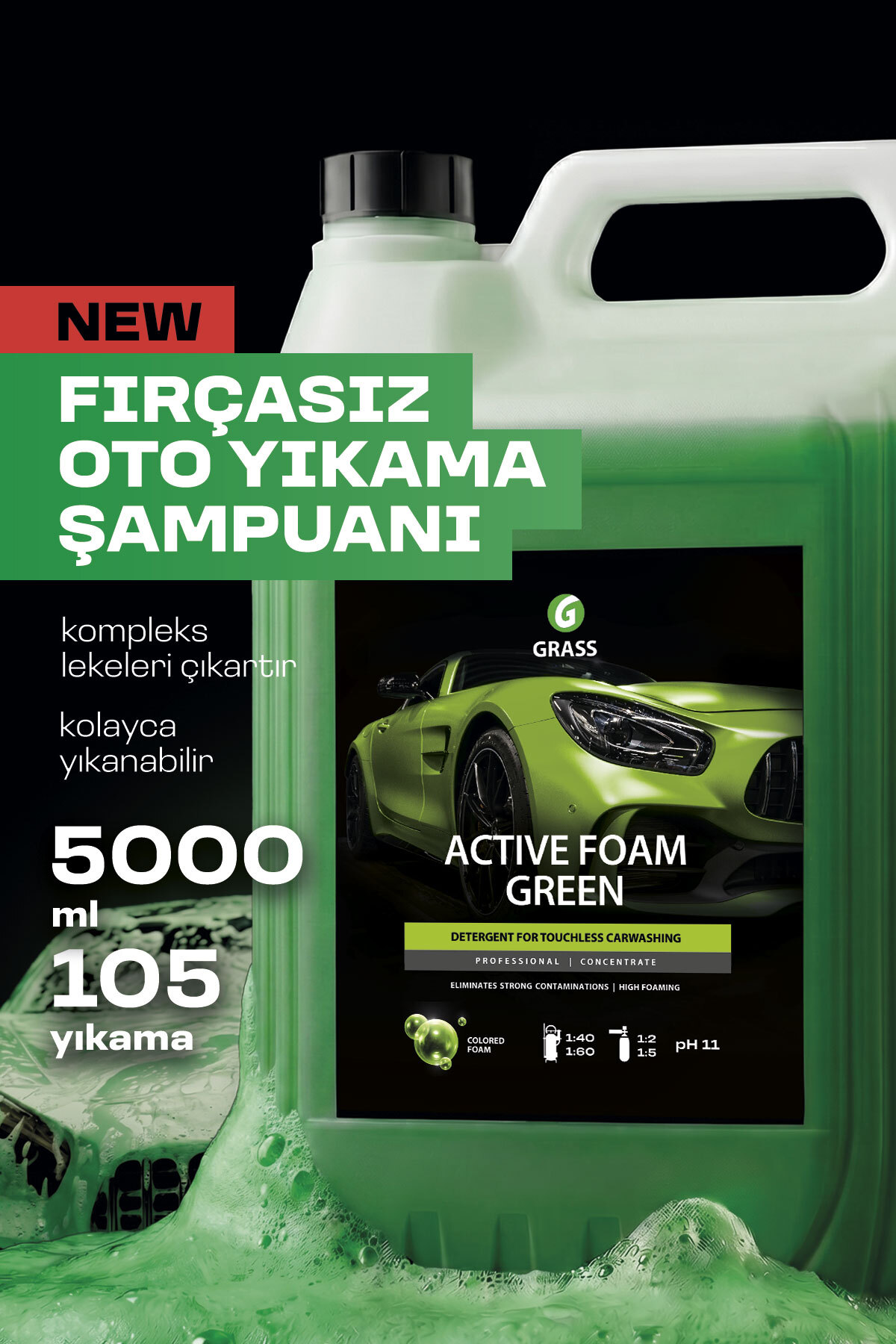 GRASS Active Foam Green 5L Aktif Köpük Oto Şampuanı – Renk