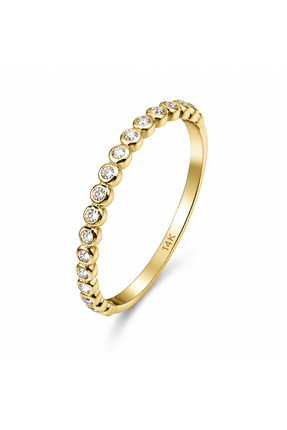 DesignbyKairos 14 Ayar Altın Bezel Set Half Eternity Yüzük