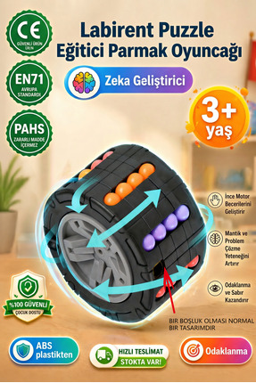 BBSKY Stres Çarkı , Zeka Küpü , Labirent Puzzle , Eğitici Parmak Oyuncağı