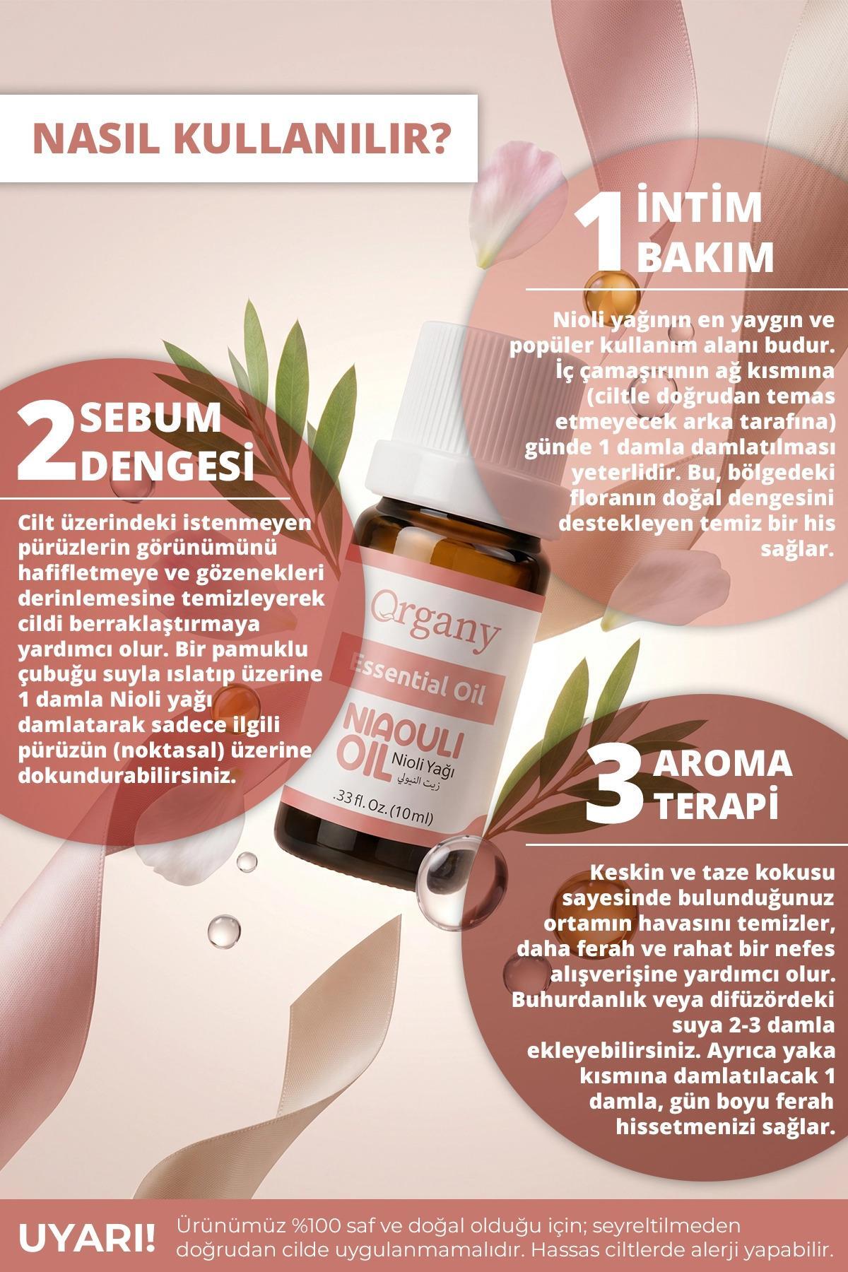 Genital Bölge Koku Karşıtı Nioli Yağı %100 Doğal İntim Bakım Yağı Niaouli Essential Oil 10 ml — OGEY10NIO — تصویر 3 از 5