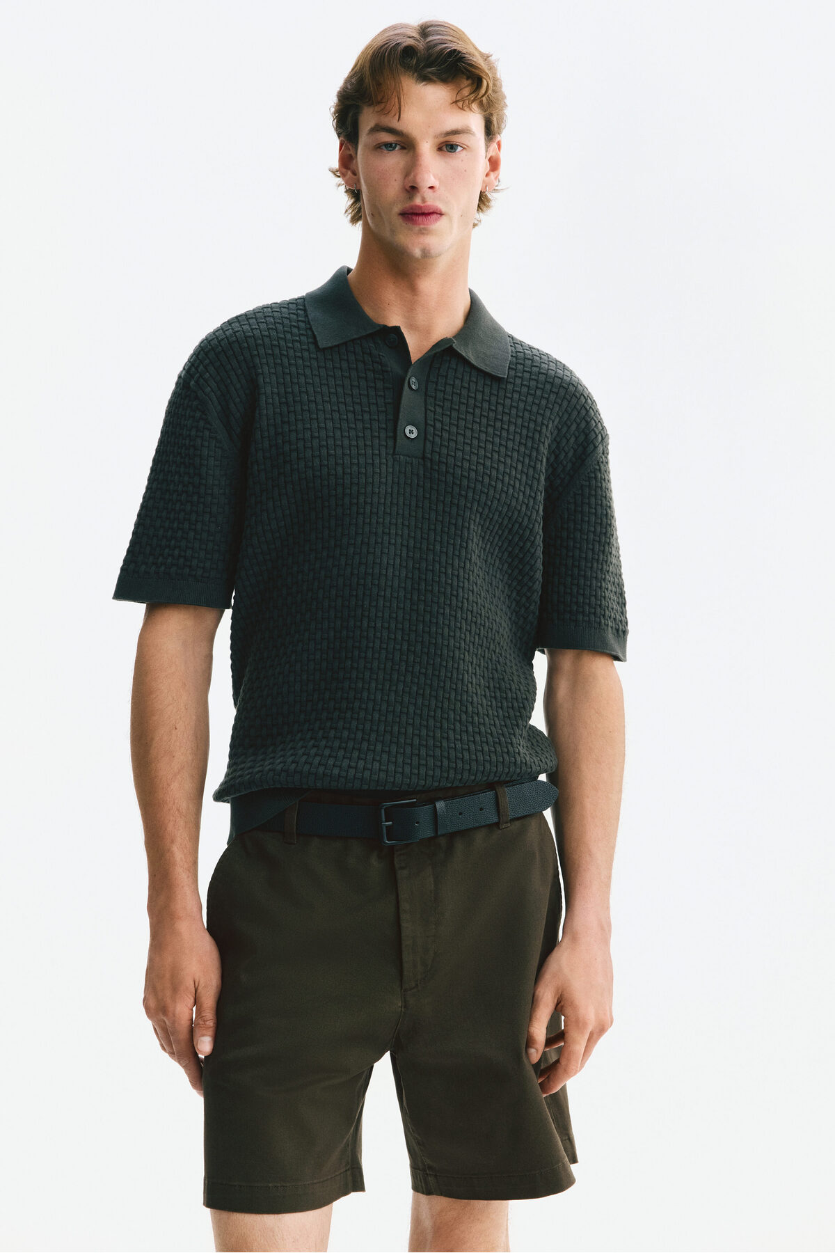 شلوارک نخی چینو سایز معمولی اچ اند ام شلوارک برمودا H&M