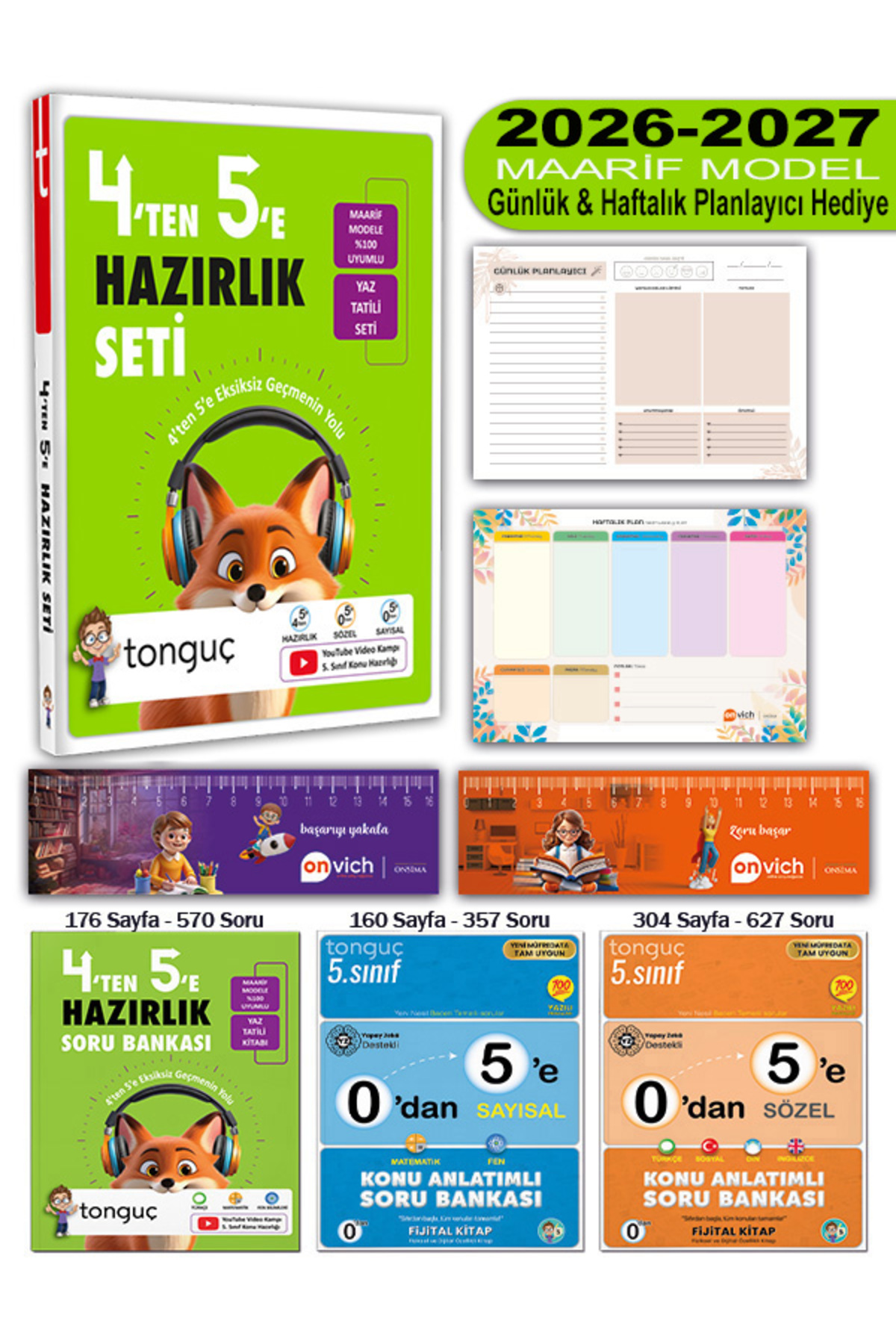Tonguç Yayınları 5. Sınıf 4 Ten 5 E Hazırlık Yaz Tatili Seti - 0