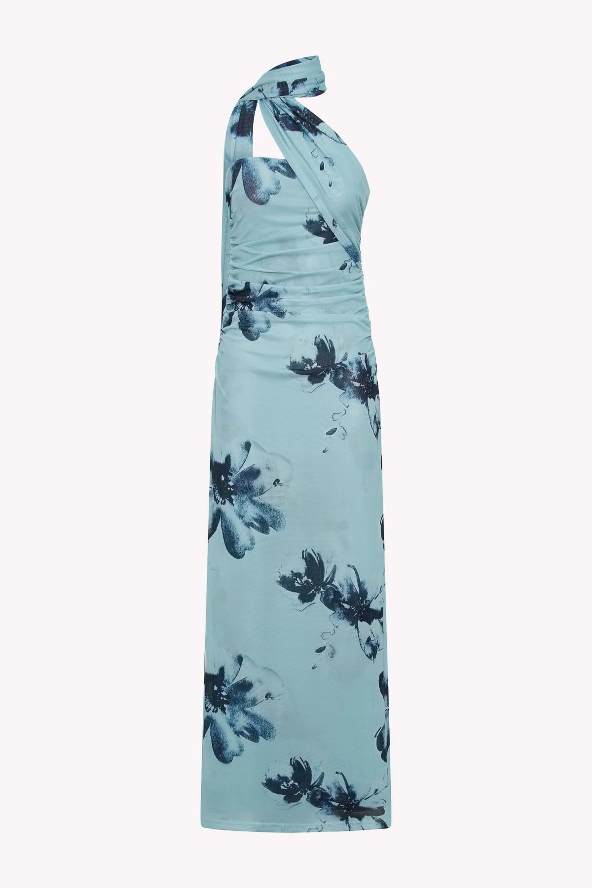 Hiccup Straplez Desenli Bodycon Maxi Tül Elbise görsel 5