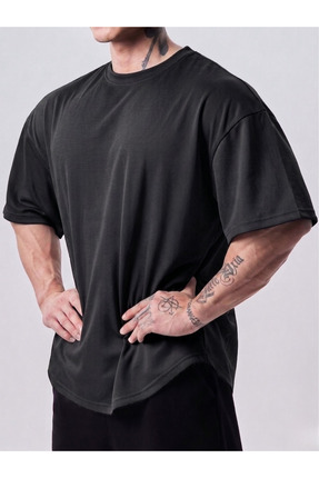GENIUS STORE Genius Erkek Spor Tişört Polyester Kumaş Oversize Fitness & Gym ...