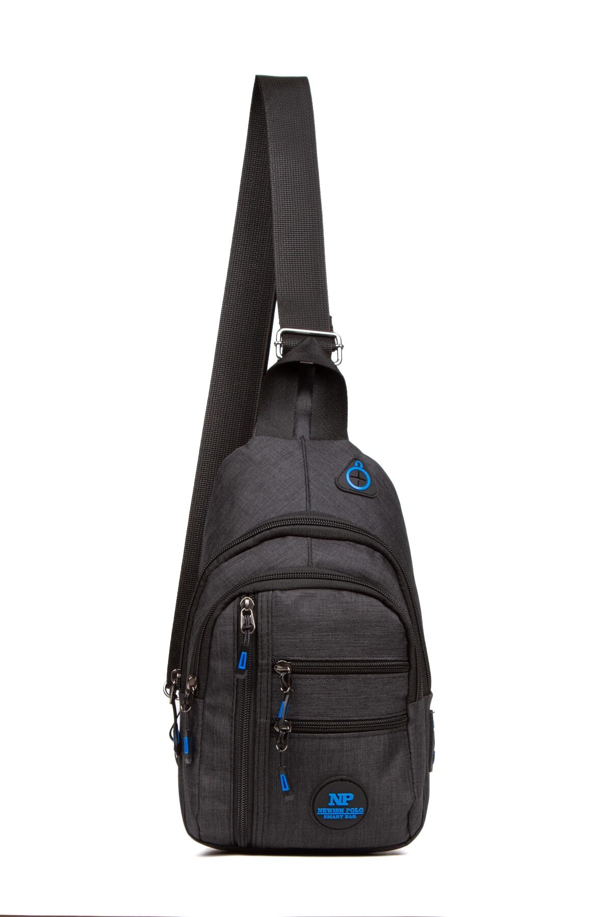 NEWISH POLO ACCESSORIES Erkek Su Geçirmez Keten Kulaklı Ve Usb Çıkışlı Bel Omuz Çantası Body Bag Freebag (19X29CM) görsel 4