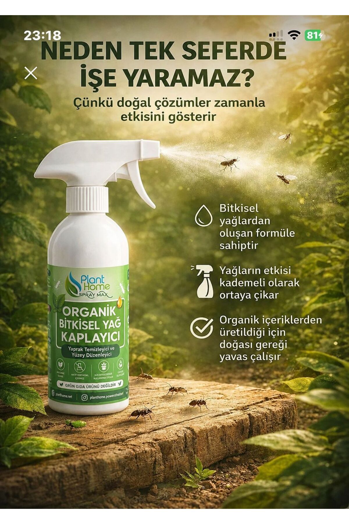 Plant Home Power Mix Bitkisel Yağ Bazlı Organik Böcek Kovucu