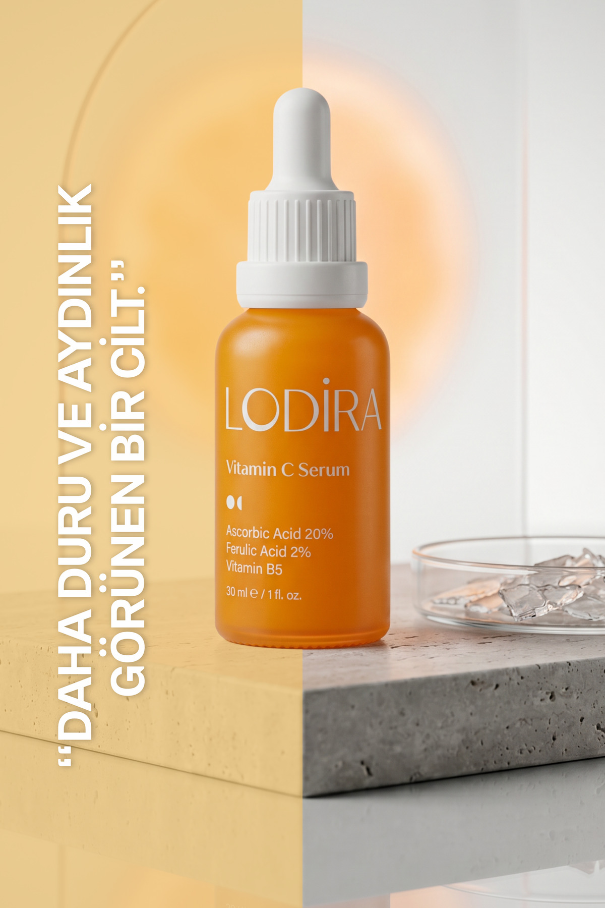 Ton Eşitleyici ve Aydınlatıcı Vitamin C Serum Ascorbic Asit, Ferulic Asit, Niacinamide 30 ml — LDR-004 — تصویر 2 از 8