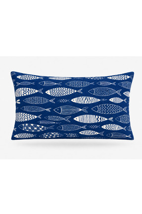 MODA CERO Marin Balık Temalı Çift Taraflı Kırlent Kılıfı 30x50cm