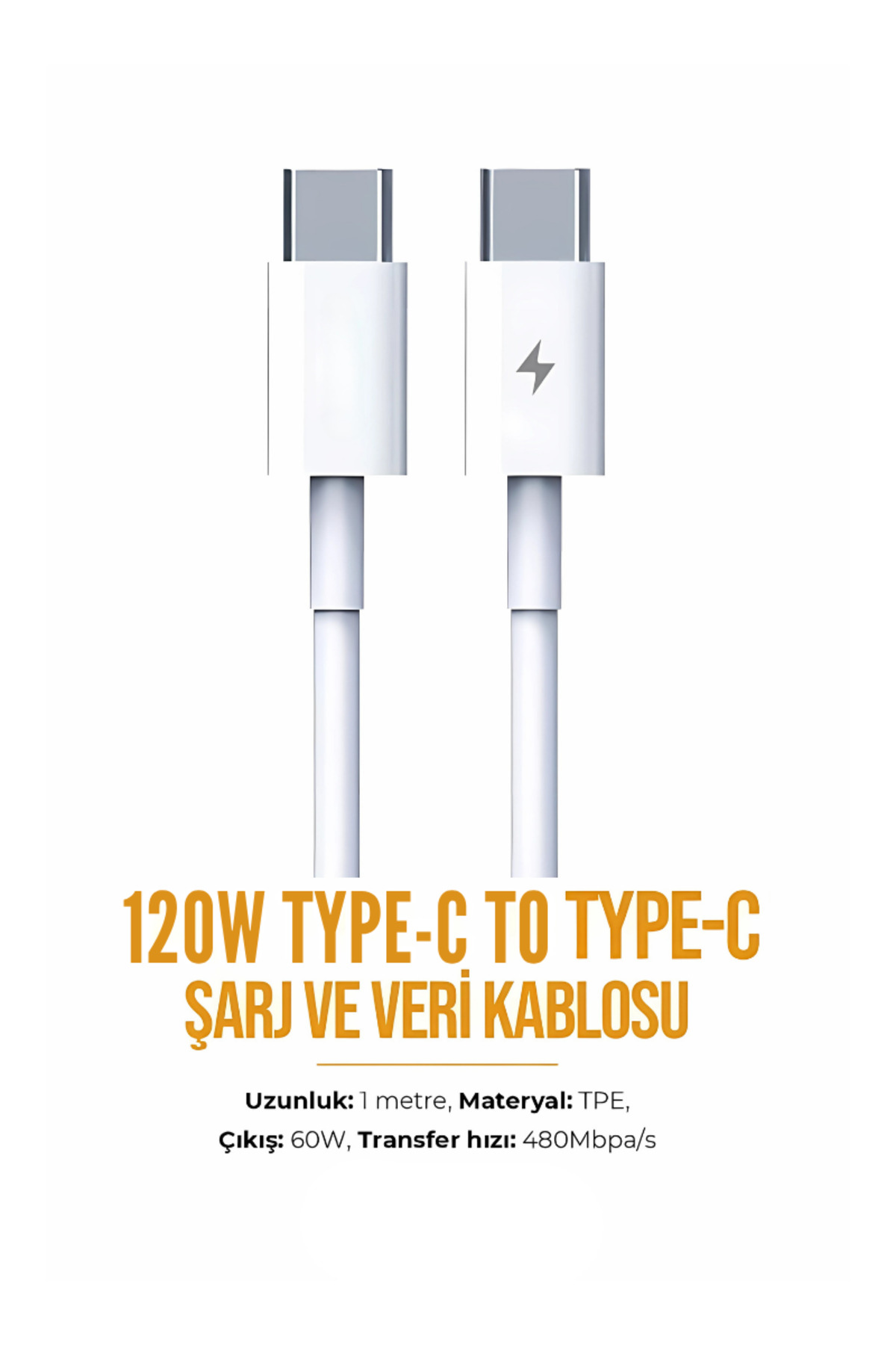 120W Type-C to Type-C Samsung/iPhone/xiaomi/huawei Compatible Pd Usb-c To Usb-c Charging and Data Cable