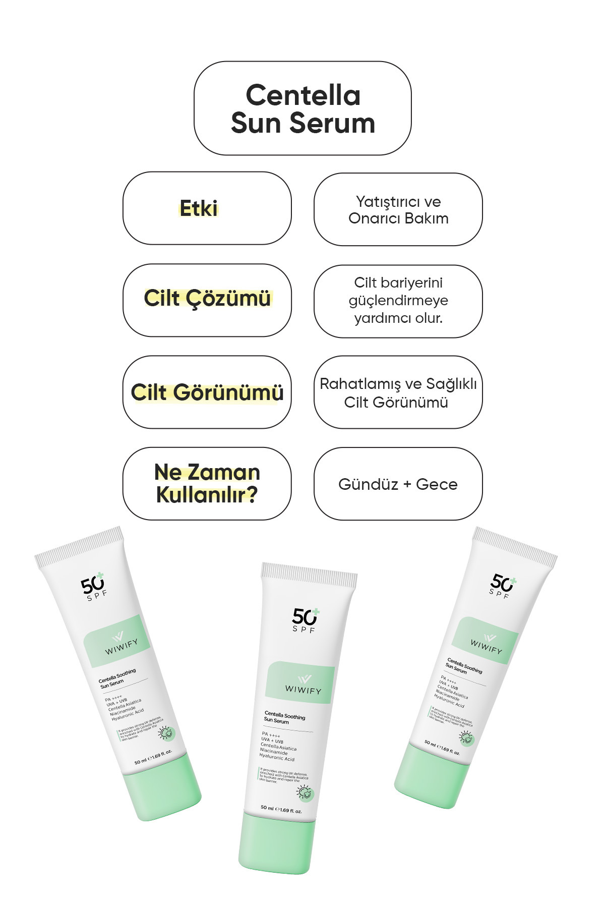 Yatıştırıcı Onarıcı Yüksek Korumalı Centella Soothing Sun Serum Spf 50+ Pa++++ 50ml Güneş Kremi — 112 — تصویر 7 از 7