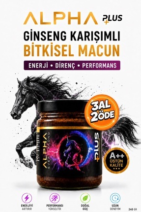 ALPHA EVERSTRONG Alpha Ginseng Atom Güç Kuvvet Macunu Bitkisel Macun Kavanoz ...