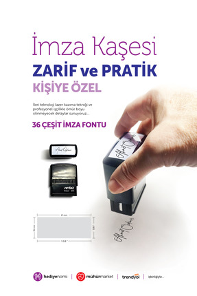 HEDİYENOMİ MühürMarket > İmza Kaşesi, İmza Fontu ile Kaşe - İsme Özel Zarif v...