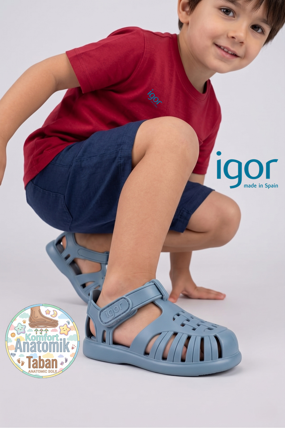 S10271 Tobby Solid Baby & Kids Sandals Ocean