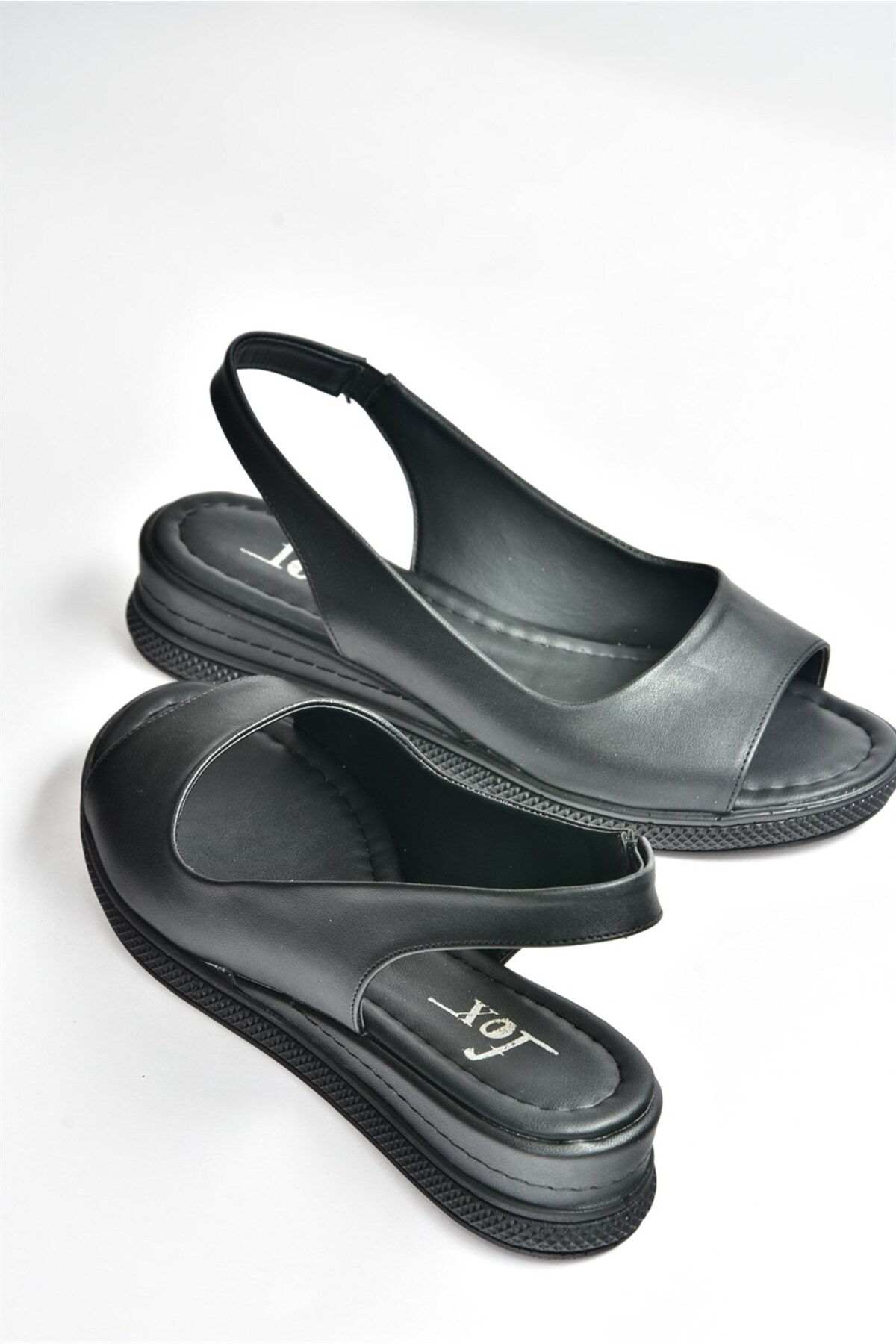 Fox Shoes Siyah Kadın Sandalet K674300609 görsel 7