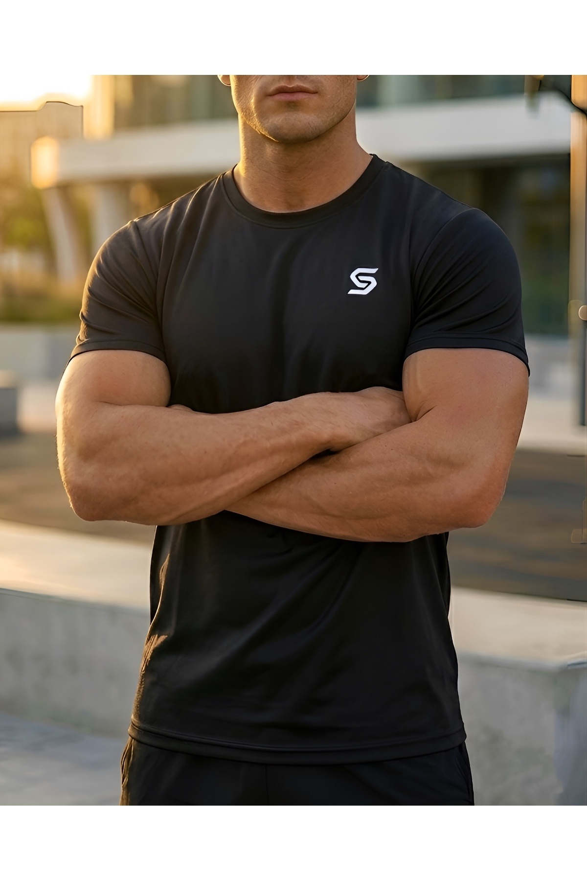 Sapeur 3'lü Paket Erkek Renkli Spor Tişört- Slim Fit Antrenman Üstü görsel 4