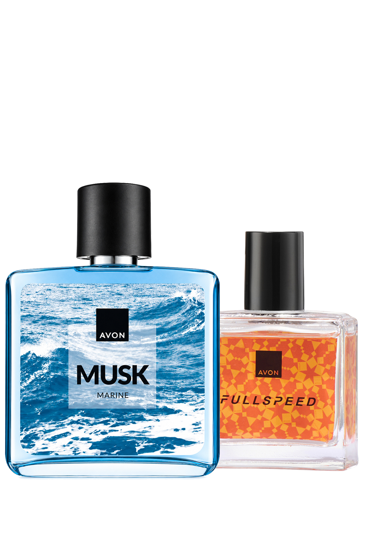 AVON Musk Marine Erkek Parfüm 75 Ml.  ve Full Speed Erkek Parfüm 30 Ml İkili Paket — سفید MPACK0012
