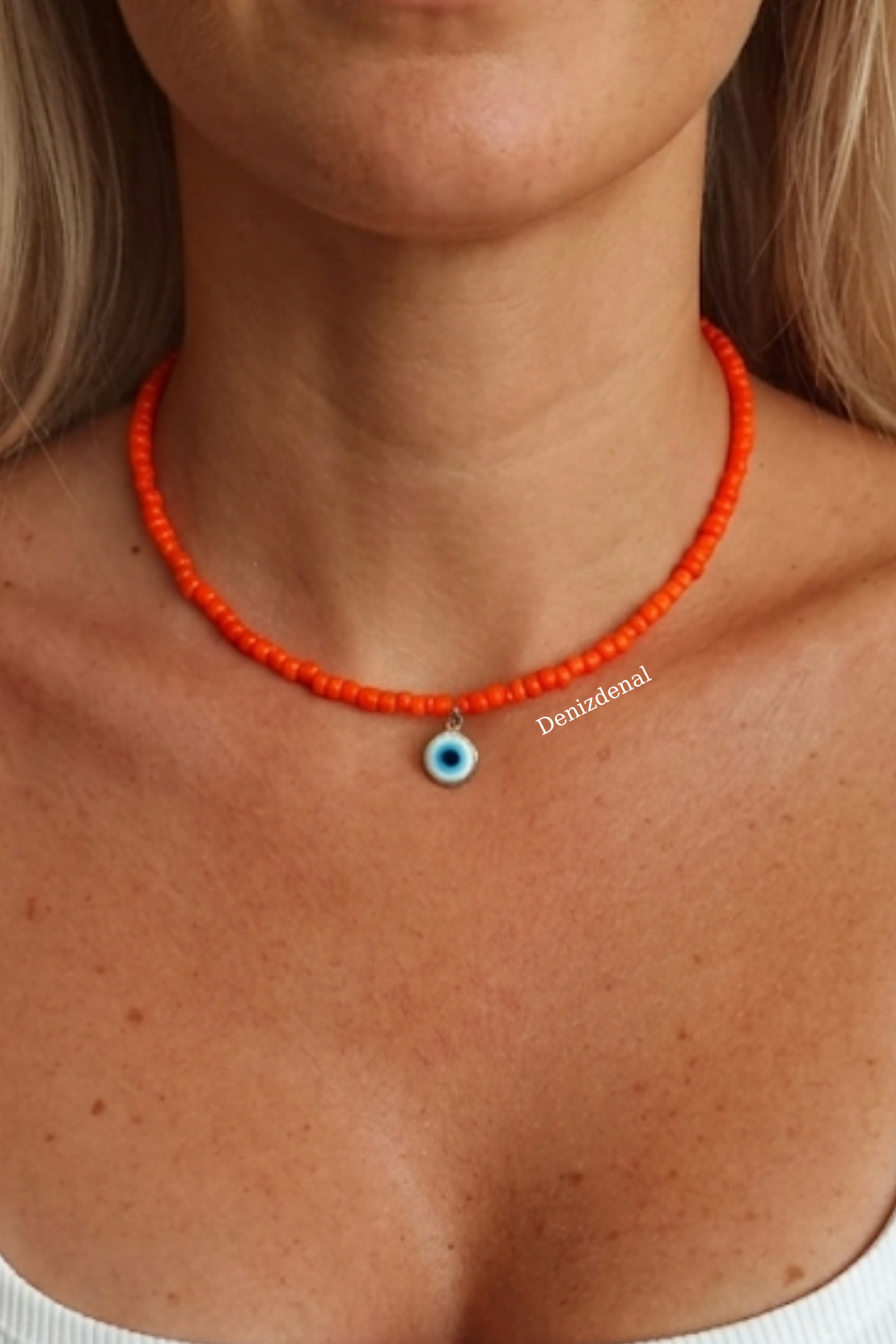Orange Sand Necklace Glass Charm
