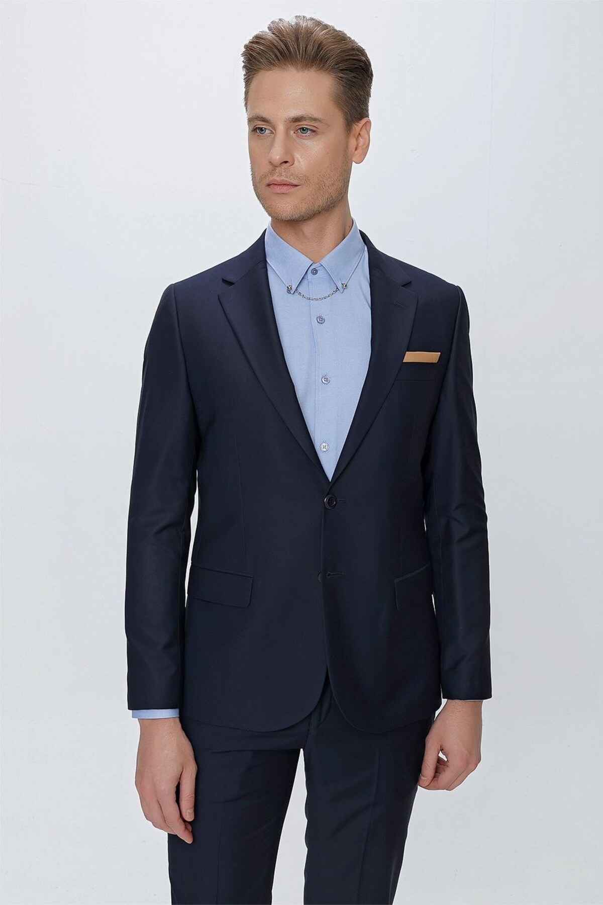 Efor Slim Fit Klasik Mono Yaka Klasik Lacivert Takım Elbise Tk 2021 görsel 6