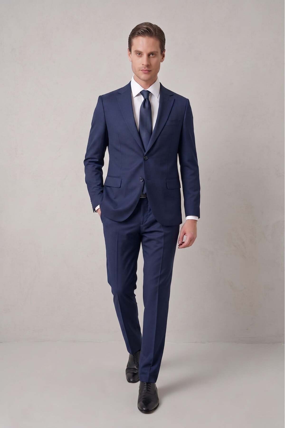 Efor Slim Fit Klasik Mono Yaka Klasik Lacivert Takım Elbise Tk 2021