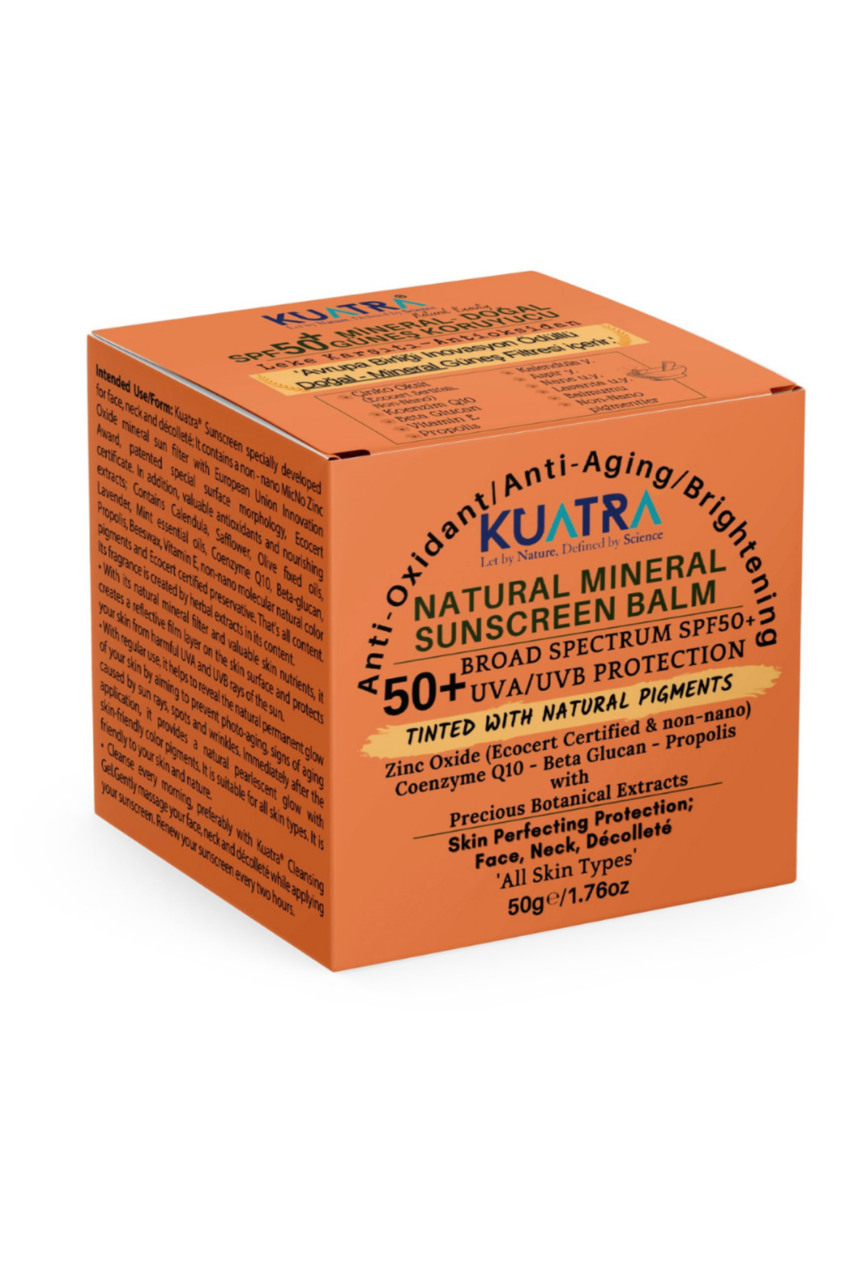 KUATRA Spf 50+ Mineral-Renkli Doğal Güneş Koruyucu Antiaging- Leke Karşıtı - nane ve lavanta uçucu yağı ile — 2