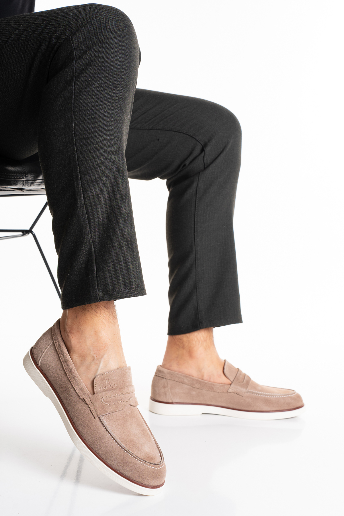 Fame Step Hakiki Deri Erkek Loafer Ayakkabı Bej Süet Günlük Rahat Casual Mokasen Siena görsel 3
