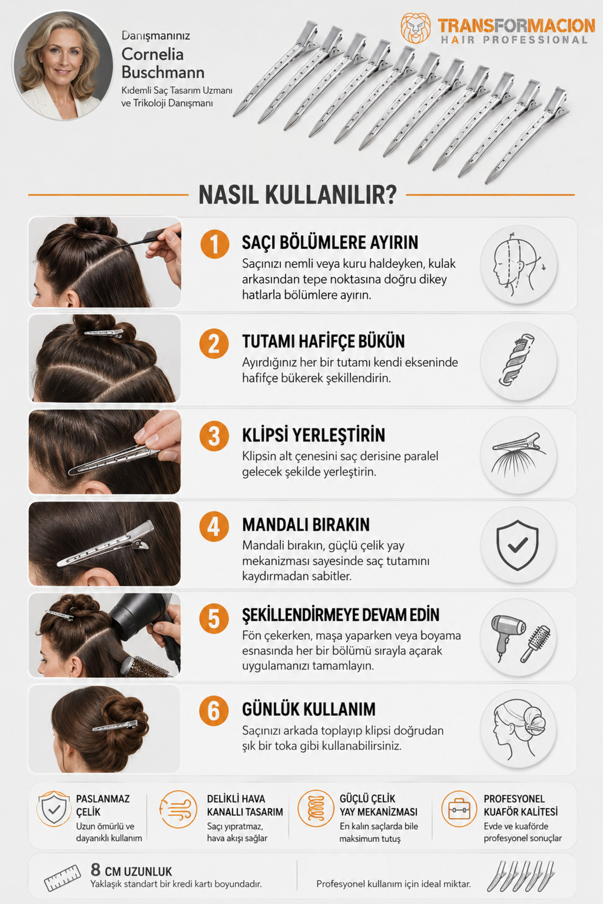 Transformacion Saç Klipsi Metal Toka 12 Adet Absolute Design 718288 görsel 2