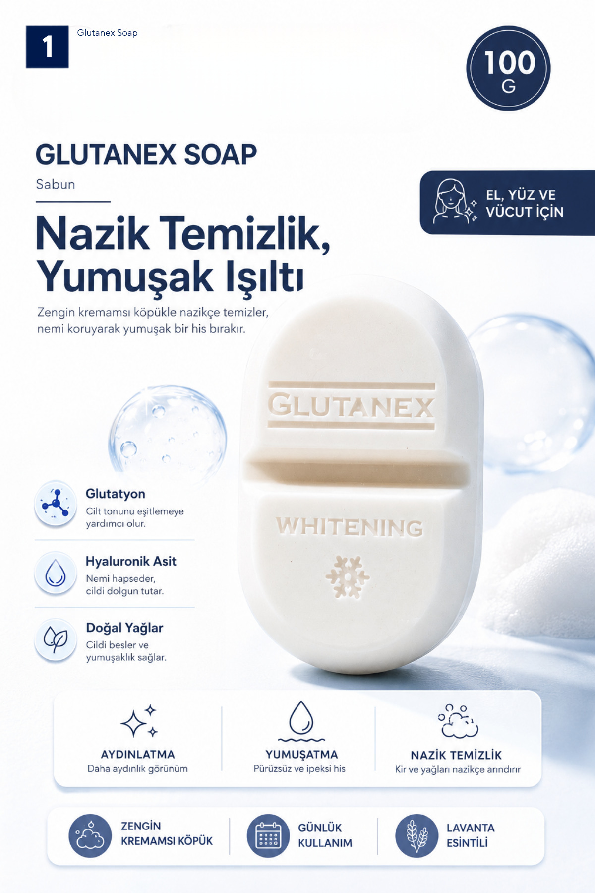 glutamax lightening soap with glutathione 75g product info and reviews GLUTAMAX, GlutaMAX Softening Soap with Glutathione