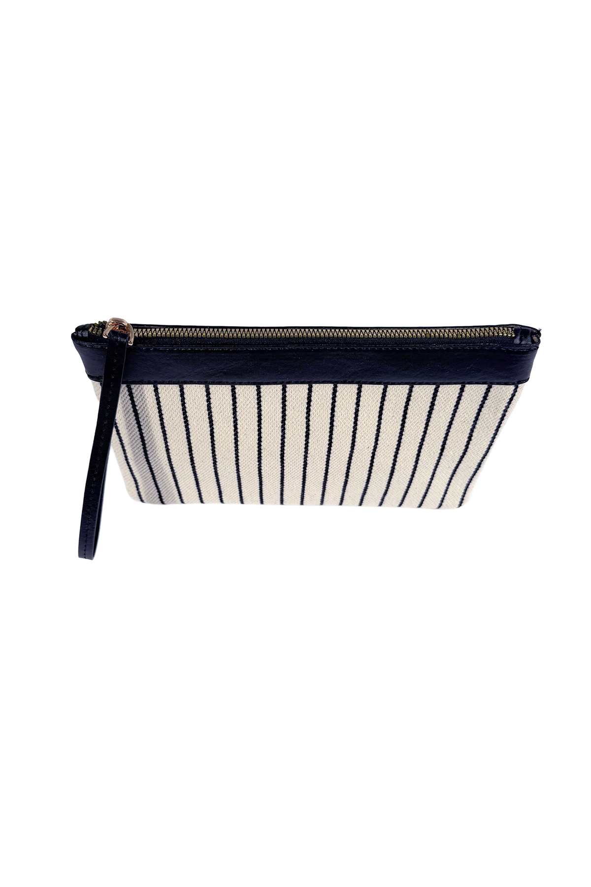 Asia Kanvas Çizgili Kadın Portföy & Clutch El Çantası Siyah