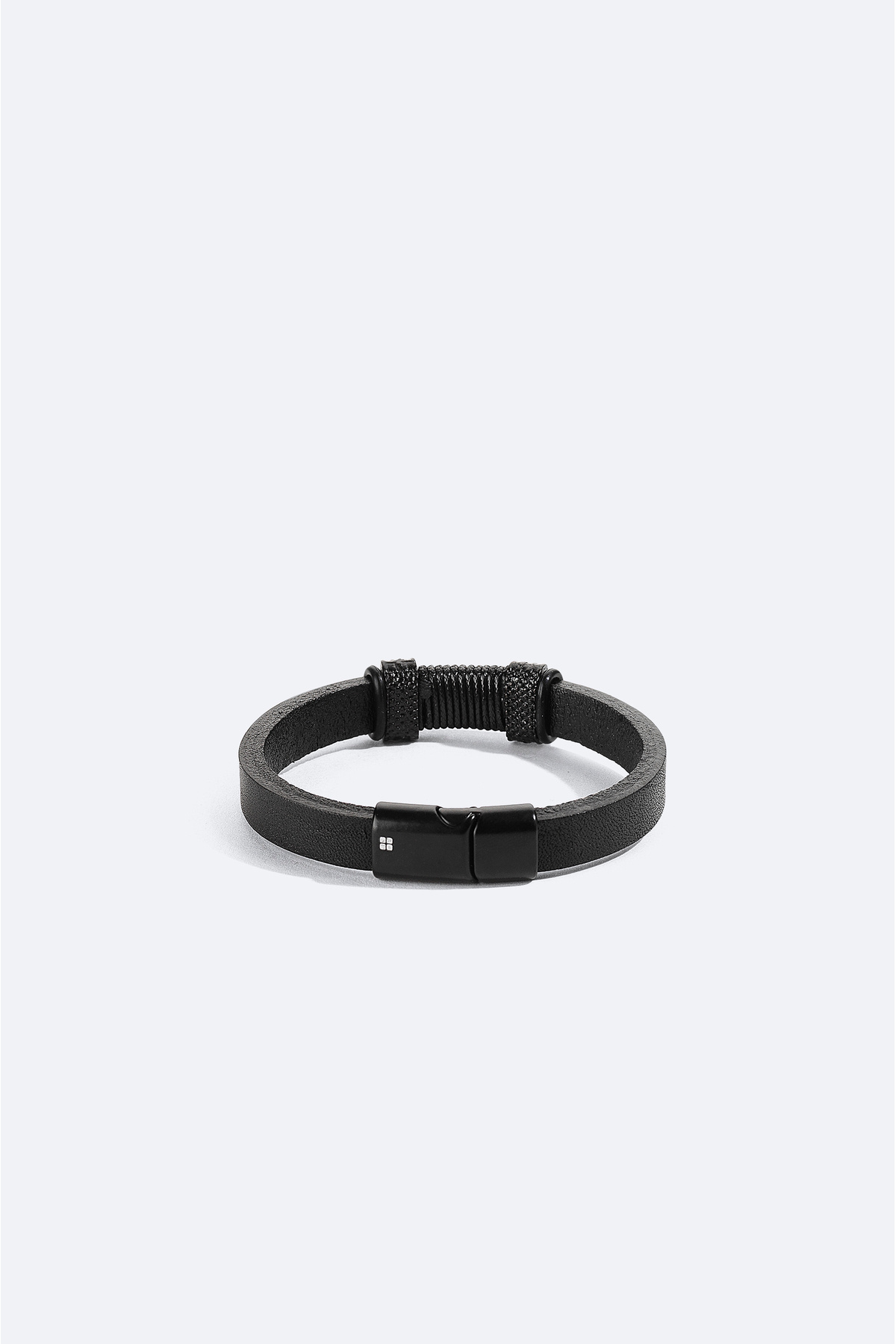 Avva Men's Black 100% Leather Bracelet B009600 - Trendyol