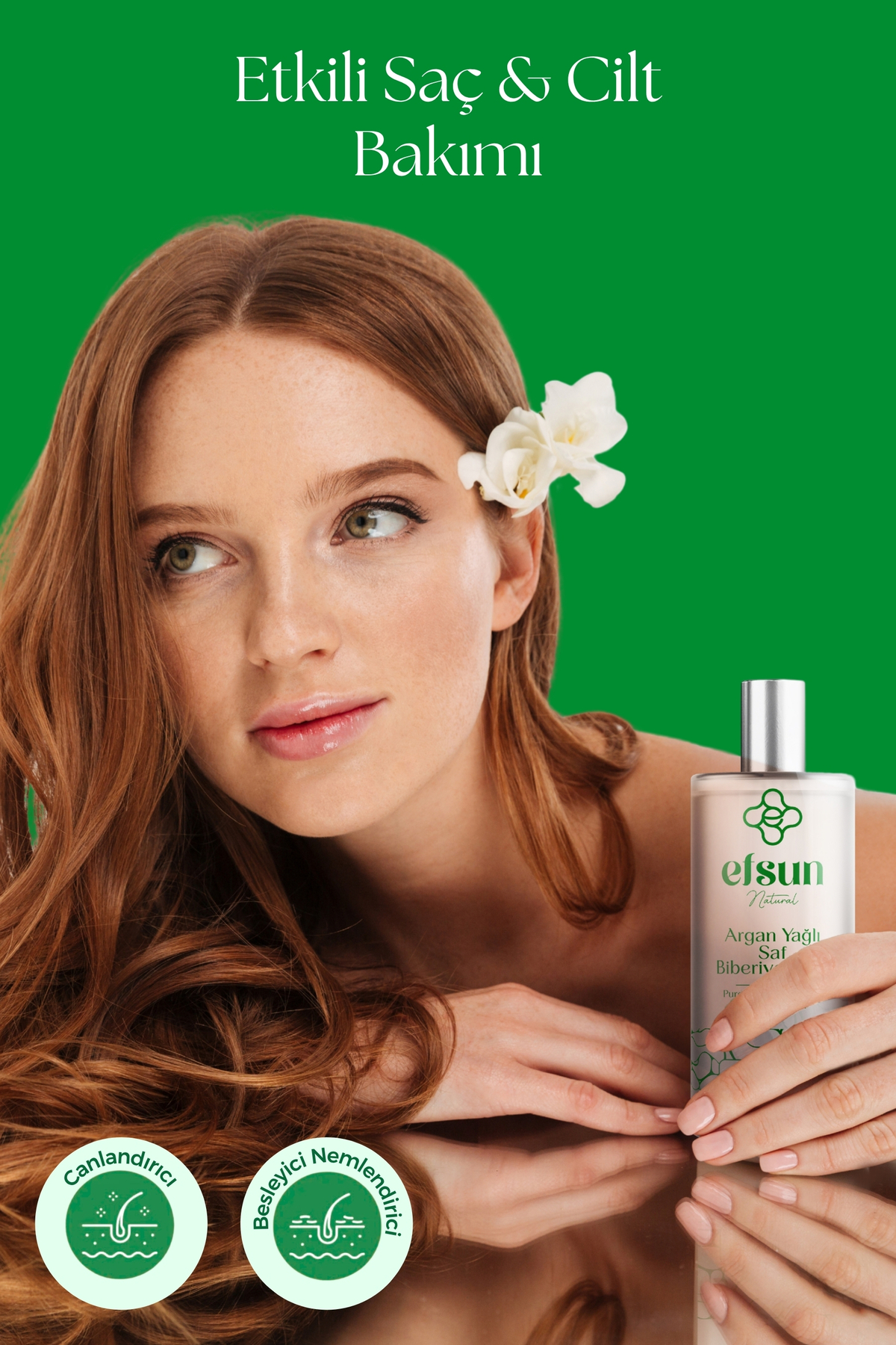 Biberiye Suyu & Argan Yağı - Dökülme Karşıtı Hızlı Uzama Etkili %100 Doğal Güçlendirici Saç Toniği 100 ml — ArganBiberiyeTonik — تصویر 5 از 6