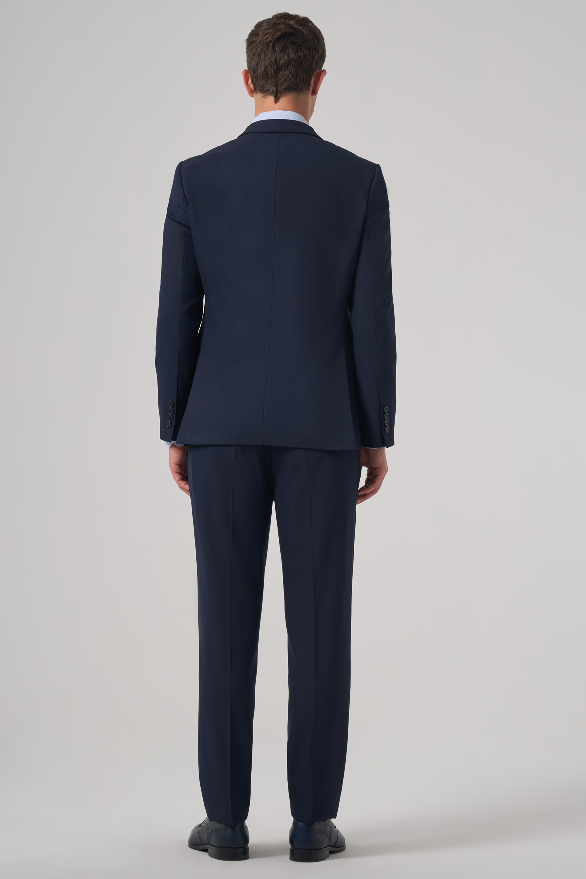Morven Erkek Lacivert Basic Düz Slim Fit Dar Kesim Çift Yırtmaç Takım Elbise görsel 5
