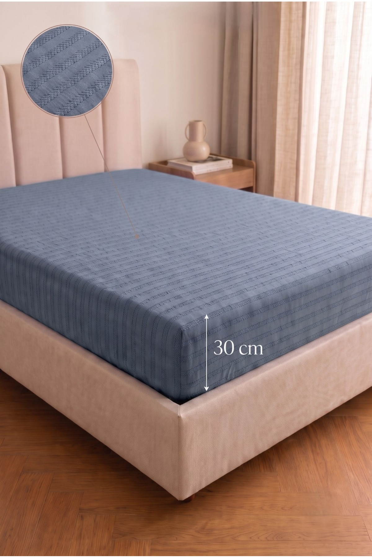 Miabella Home 100% бавовняна подвійна простирадло з гумкою М'яка односпальна ...
