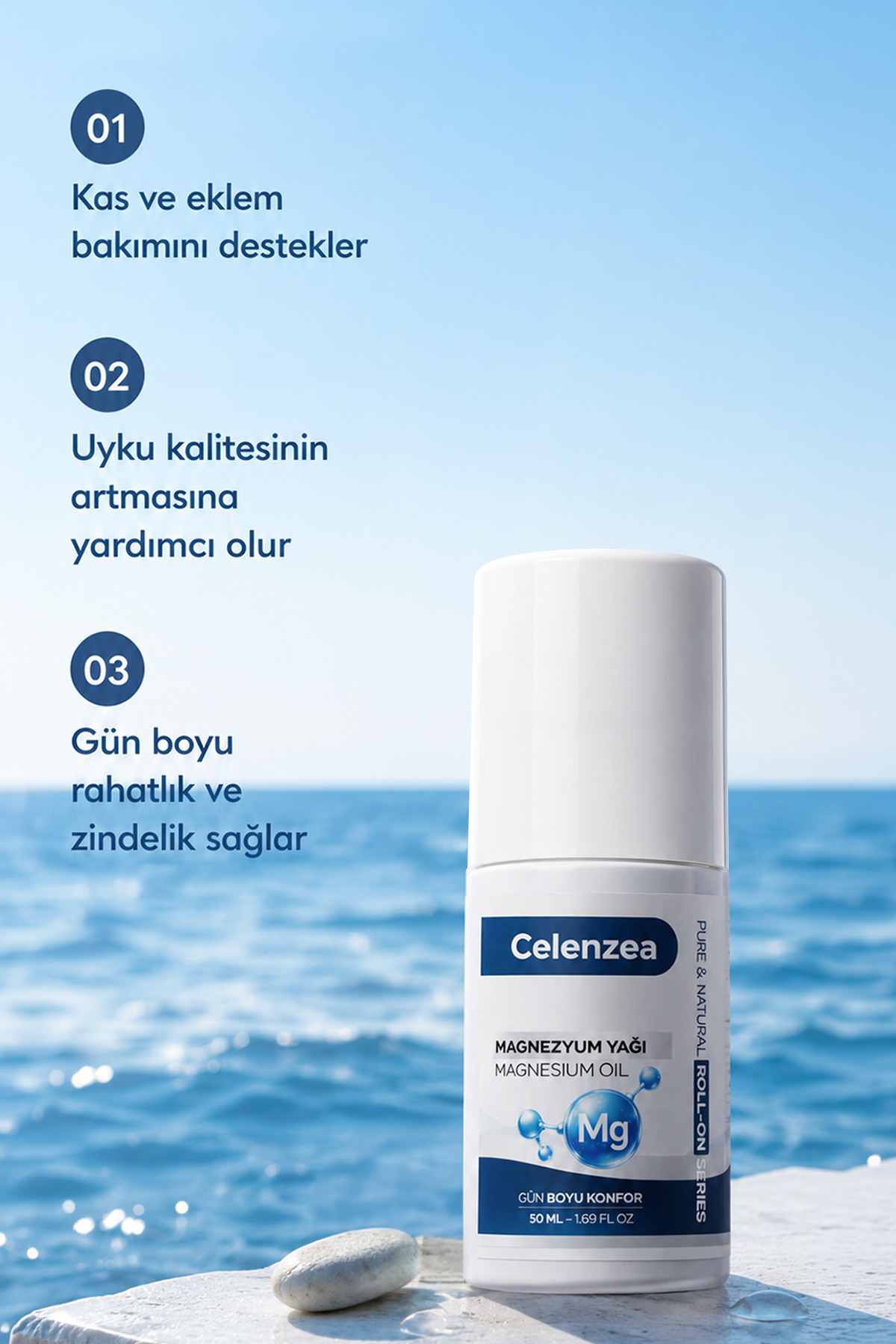 Magnezyum Yağı Kas ve Eklem Bakımı İçin Etkili Roll-On Doğal Magnezyum Klorür Magnesium Oil 50ml — FLOWT50MLSPRAY1 — تصویر 4 از 9