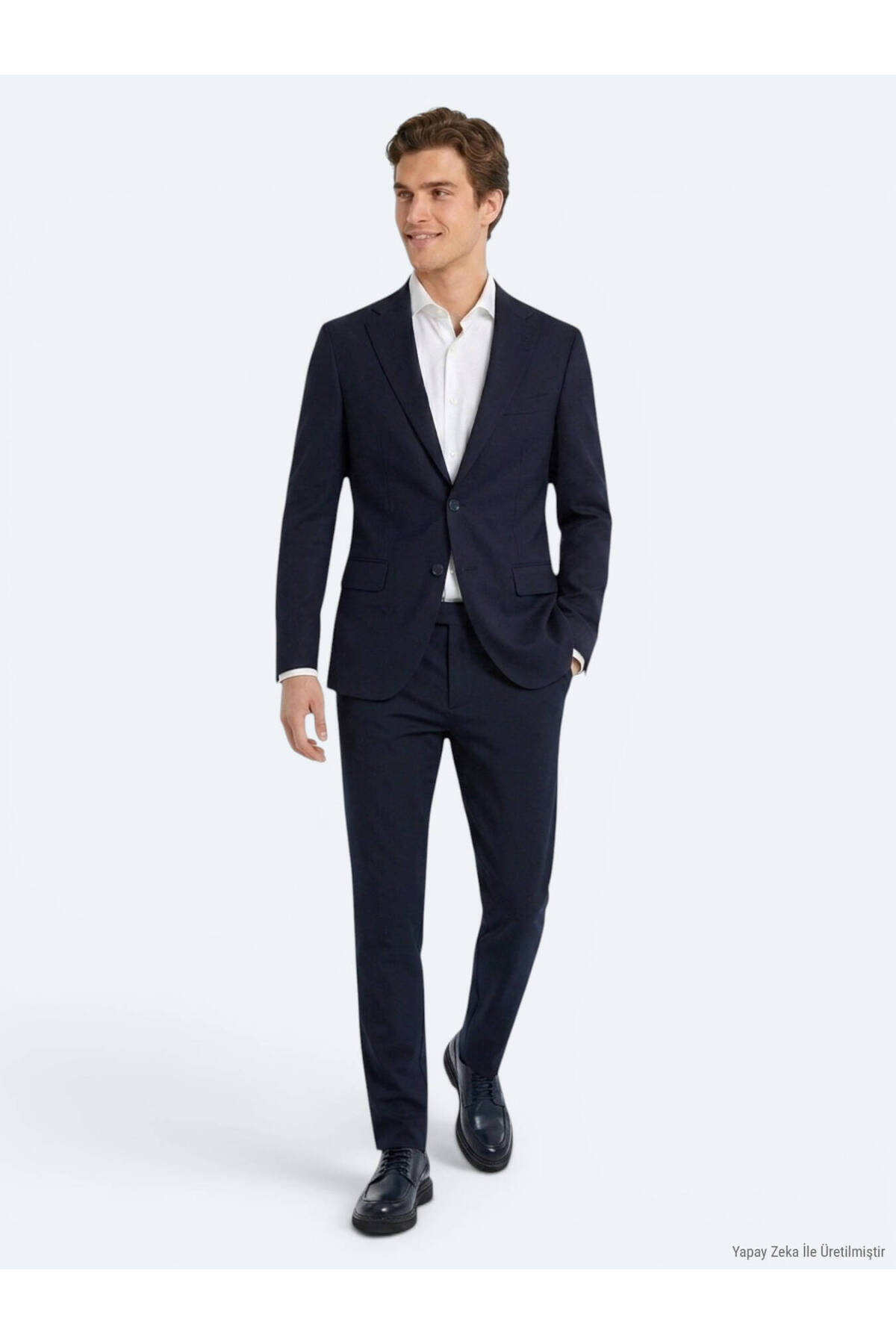 Kip Lacivert Düz Modern Fit Takım Elbise görsel 2