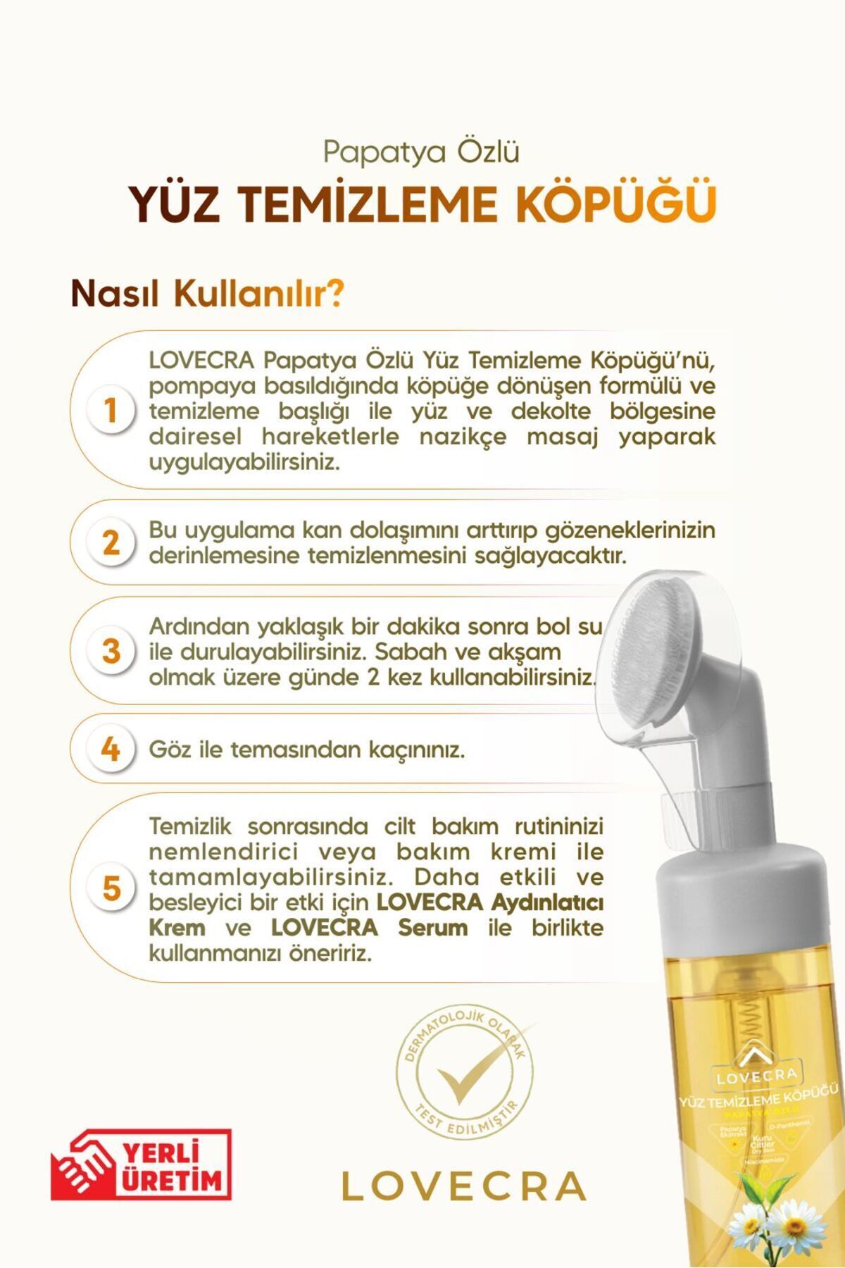 Papatya Yüz Temizleme Köpüğü Gözenek Temizleyici Kan Dolaşımı Destekleyici Kuru Hassas Cilt Tipleri İçin 150 ml — YÜZ-TEMPAPATYA — تصویر 4 از 6