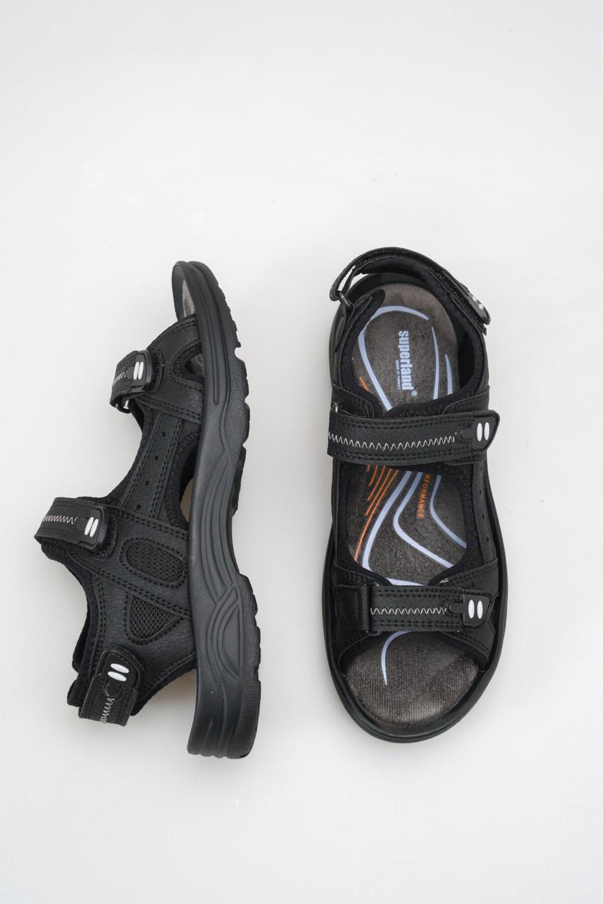 Süperland Unisex Siyah Trekking Sandalet görsel 2