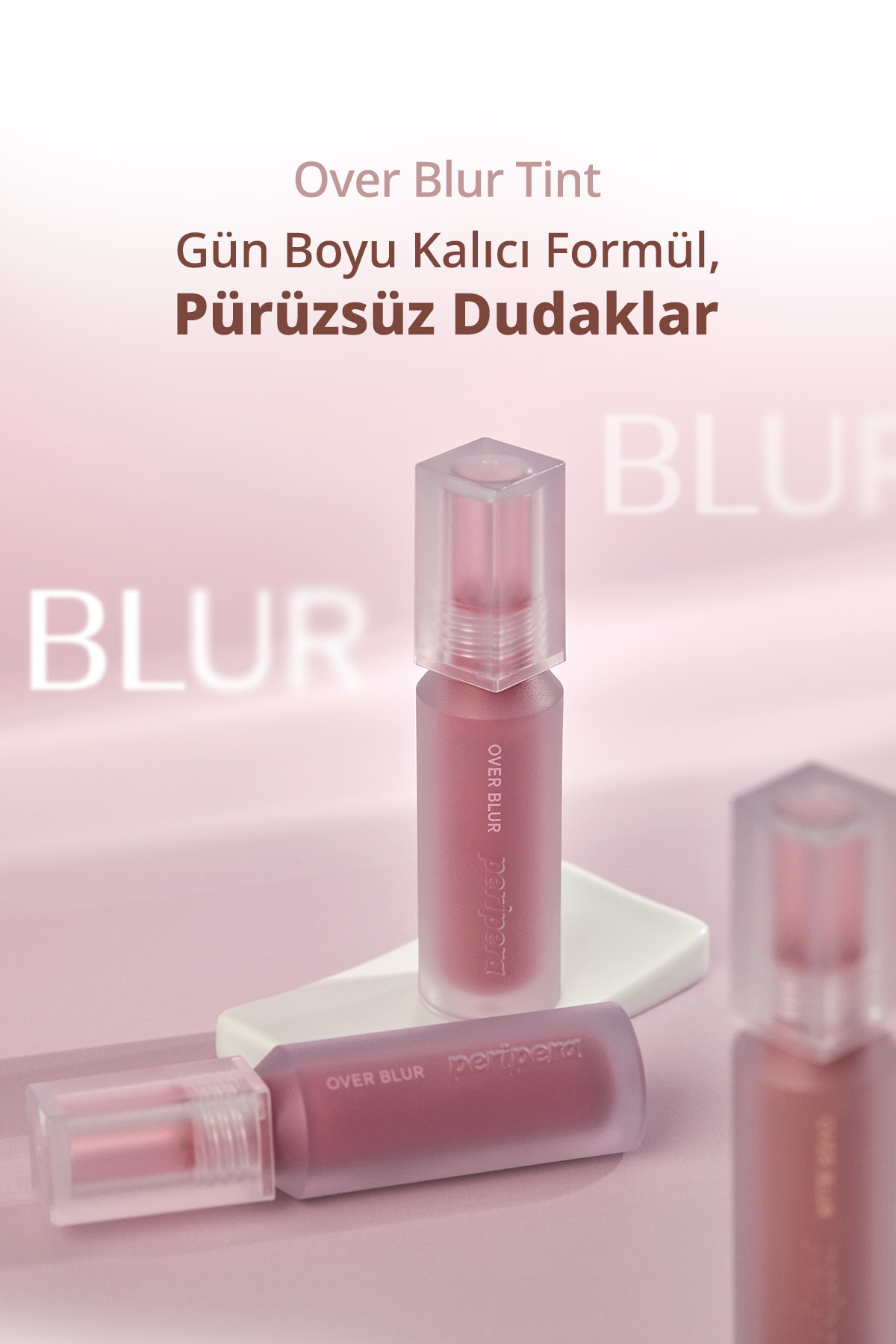 Gün Boyu Kalıcı Pürüzsüz Matlık Sunan Tint PERIPERA Over Blur Tint (008 Cool Pink Coating) — صورتی 111151 — تصویر 9 از 9