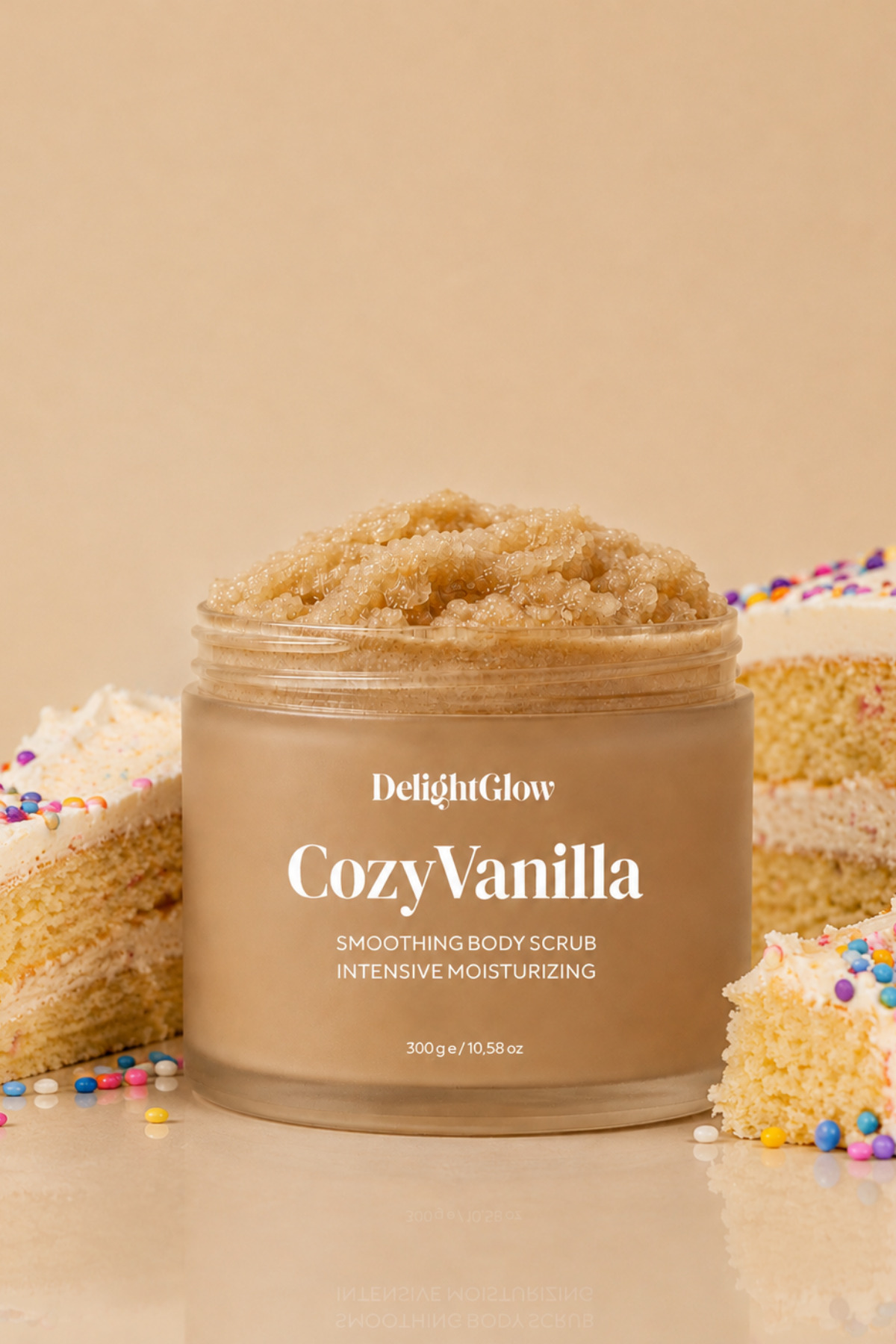 DelightGlow Vanilla Vücut Peelingi 300 g - Nemlendirici Tuzlu Body Scrub — Vanillascrbb