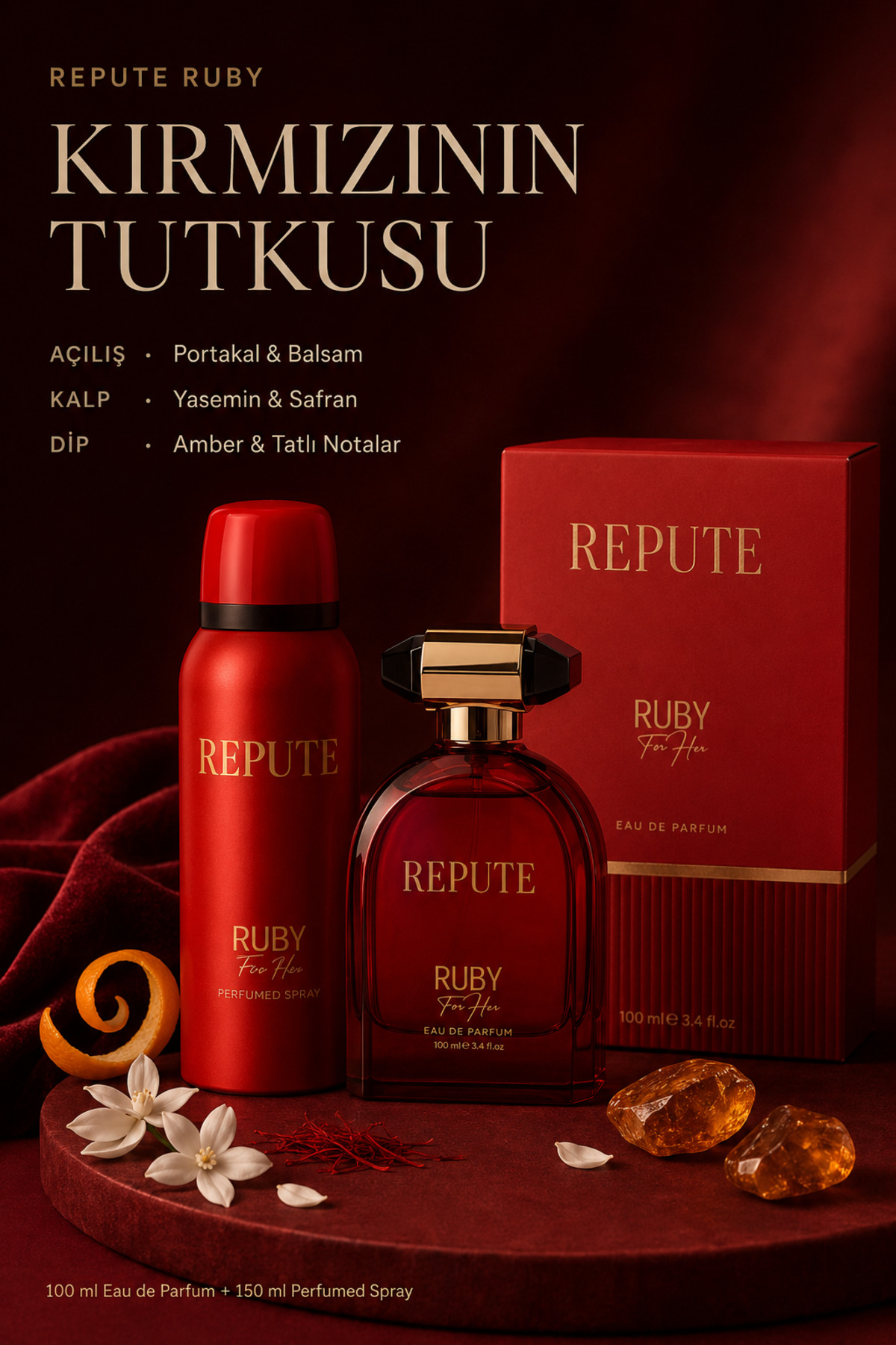 repute Kadın Parfüm & Deodorant KRT Set 100+150 ml - Ruby — 521104055210-0117